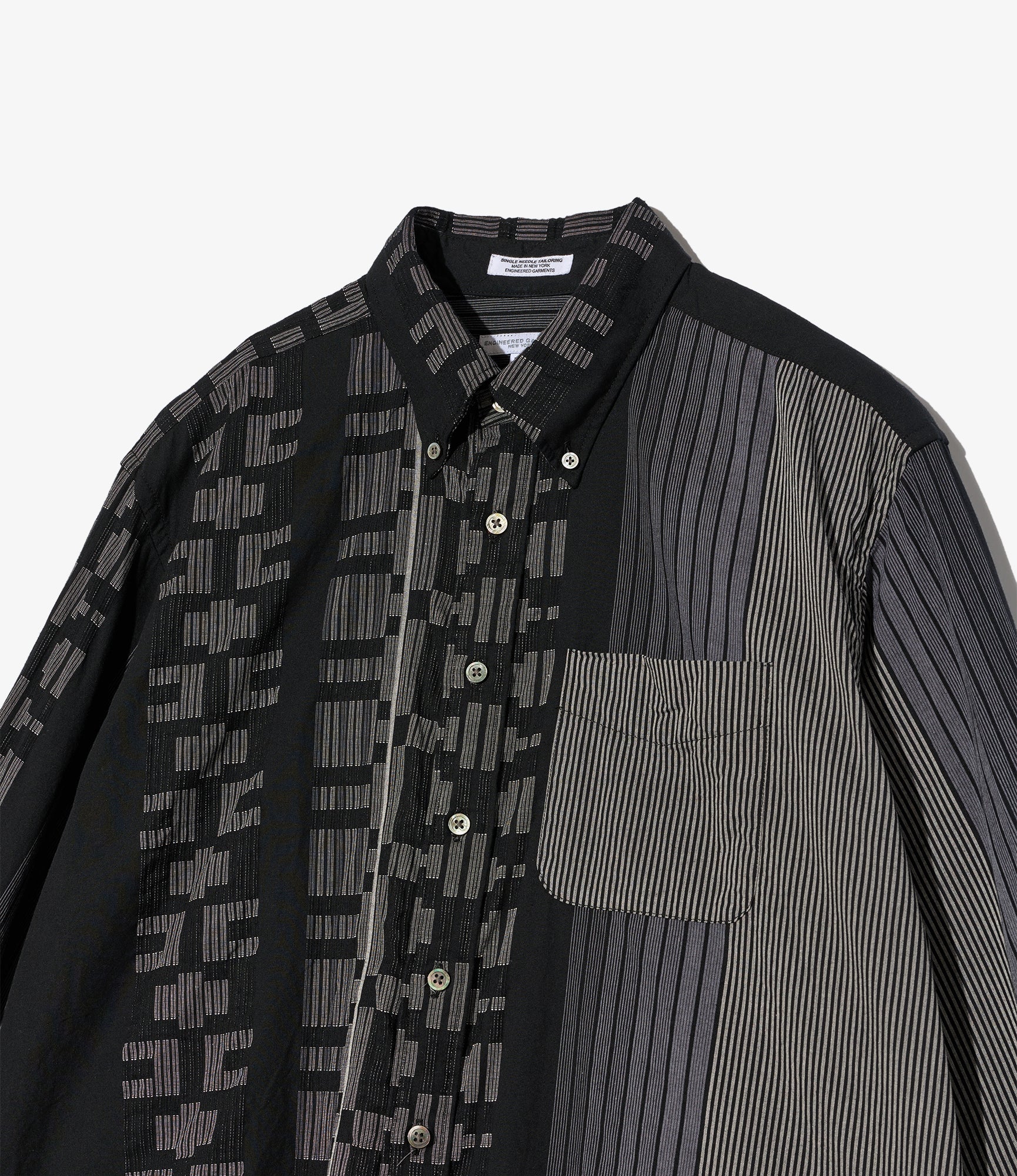 19th Century BD Shirt – Black Multi Pattern Jacquard - Image 3