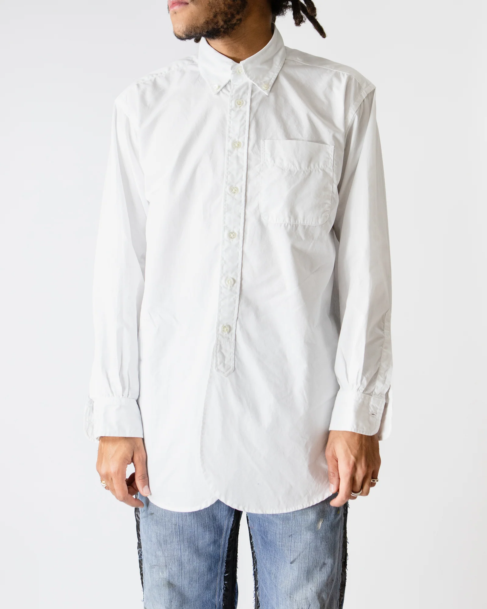 19th Century Button Down Shirt – White Broadcloth - Image 6