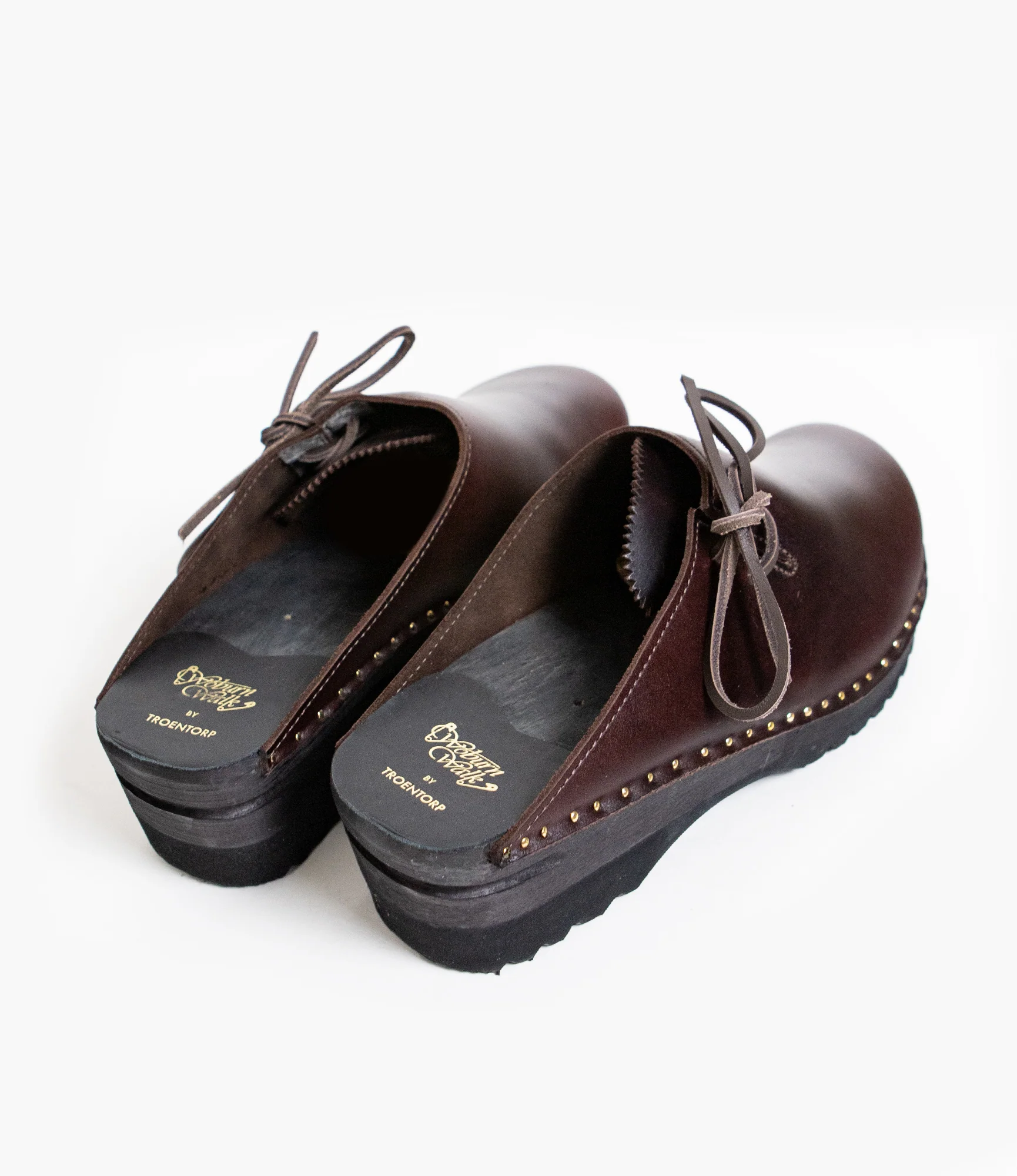 'Alps' Side Lace Clog – Brown Leather - Image 4