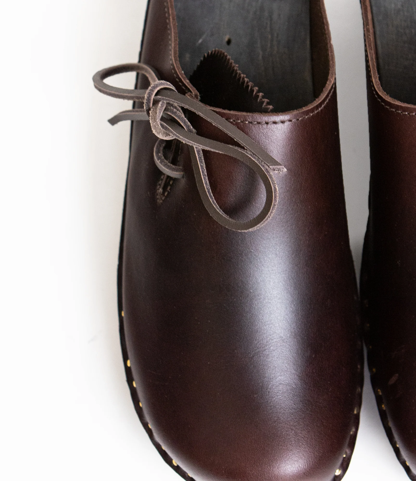'Alps' Side Lace Clog – Brown Leather - Image 5