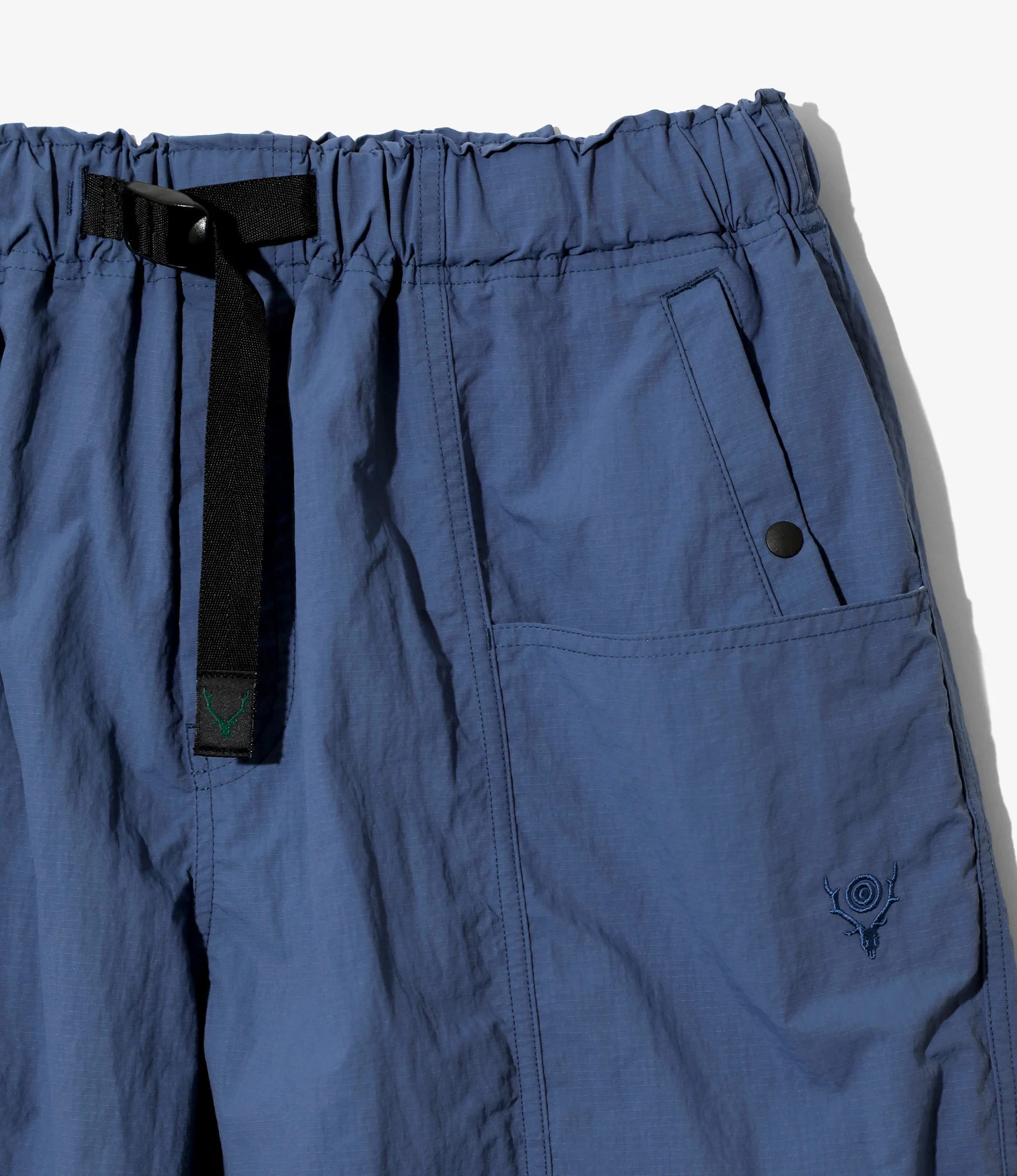 Belted Centre Seam Short – Blue Ripstop Nylon - Image 2