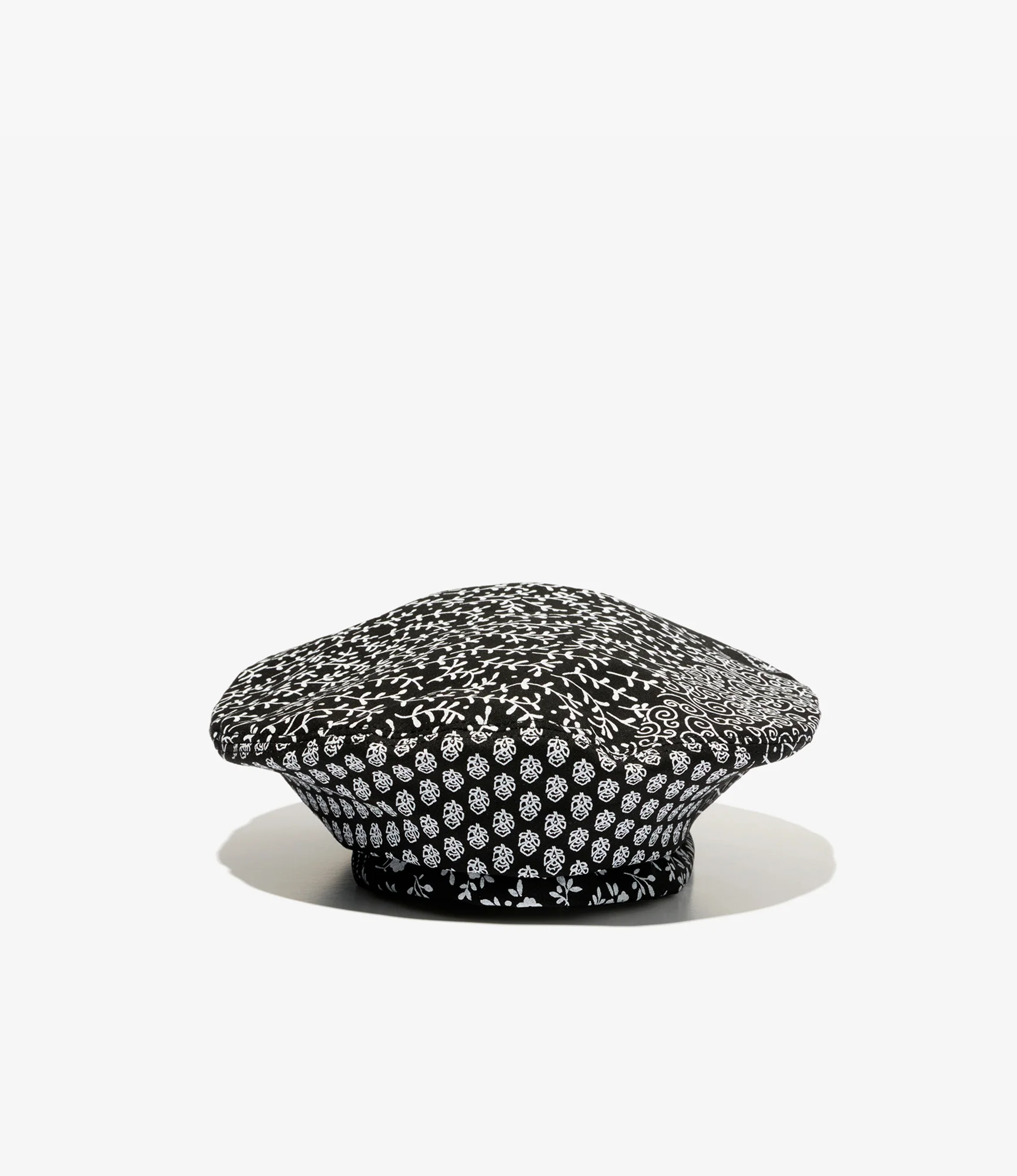 Beret – Black/White Patchwork Print