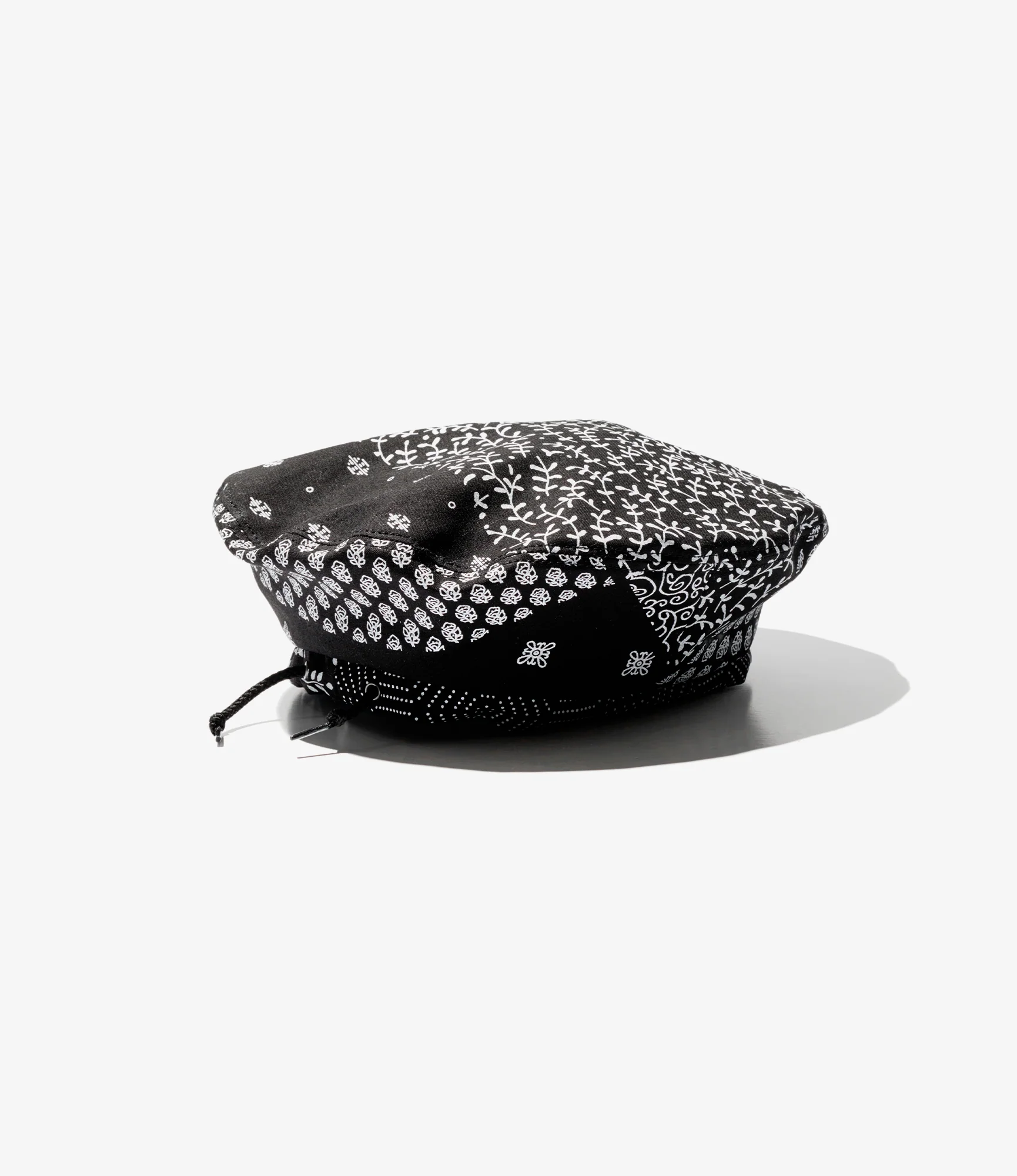 Beret – Black/White Patchwork Print - Image 2