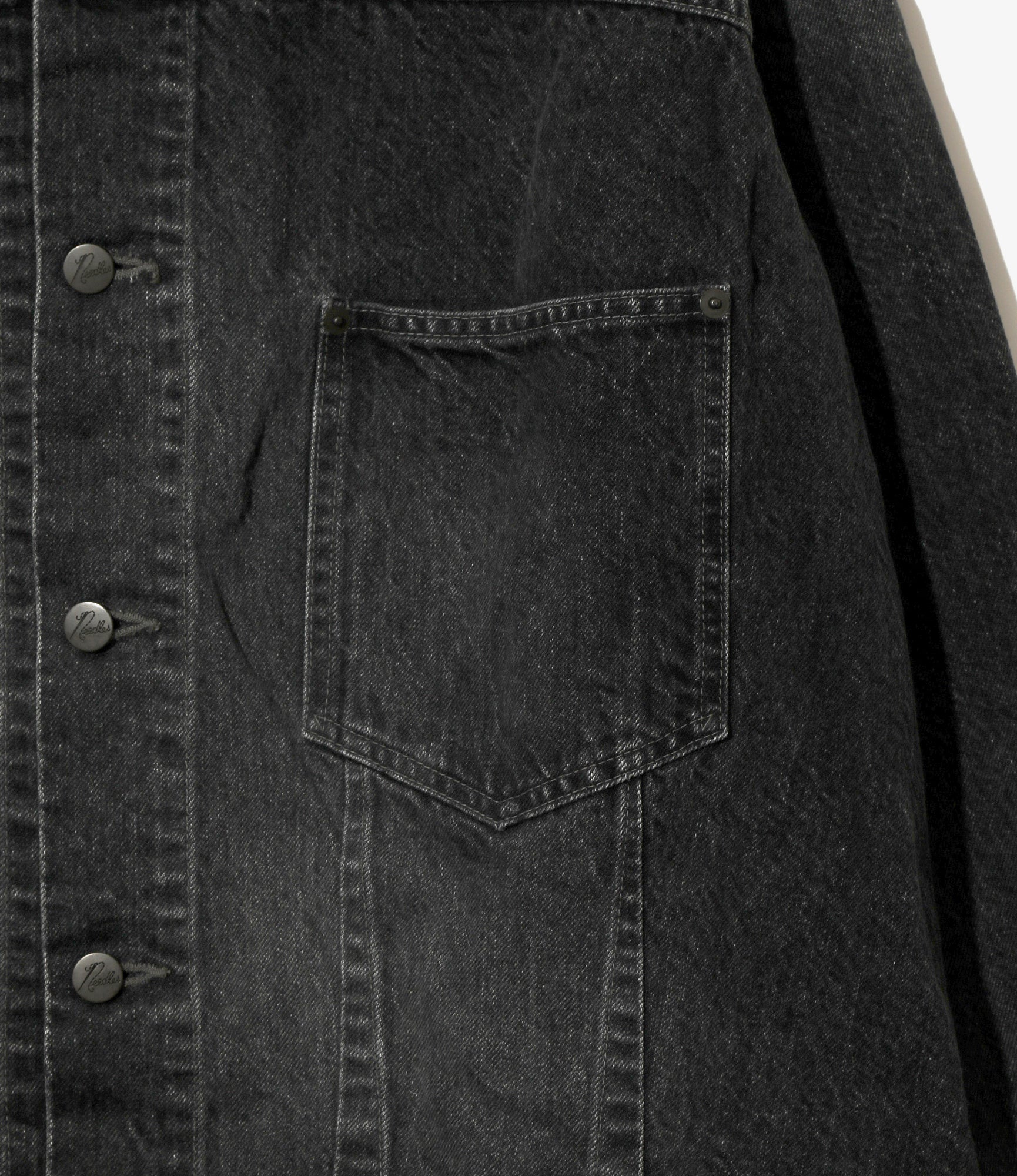 Darts Bottom Jean Jacket – Black 12oz Denim - Image 3