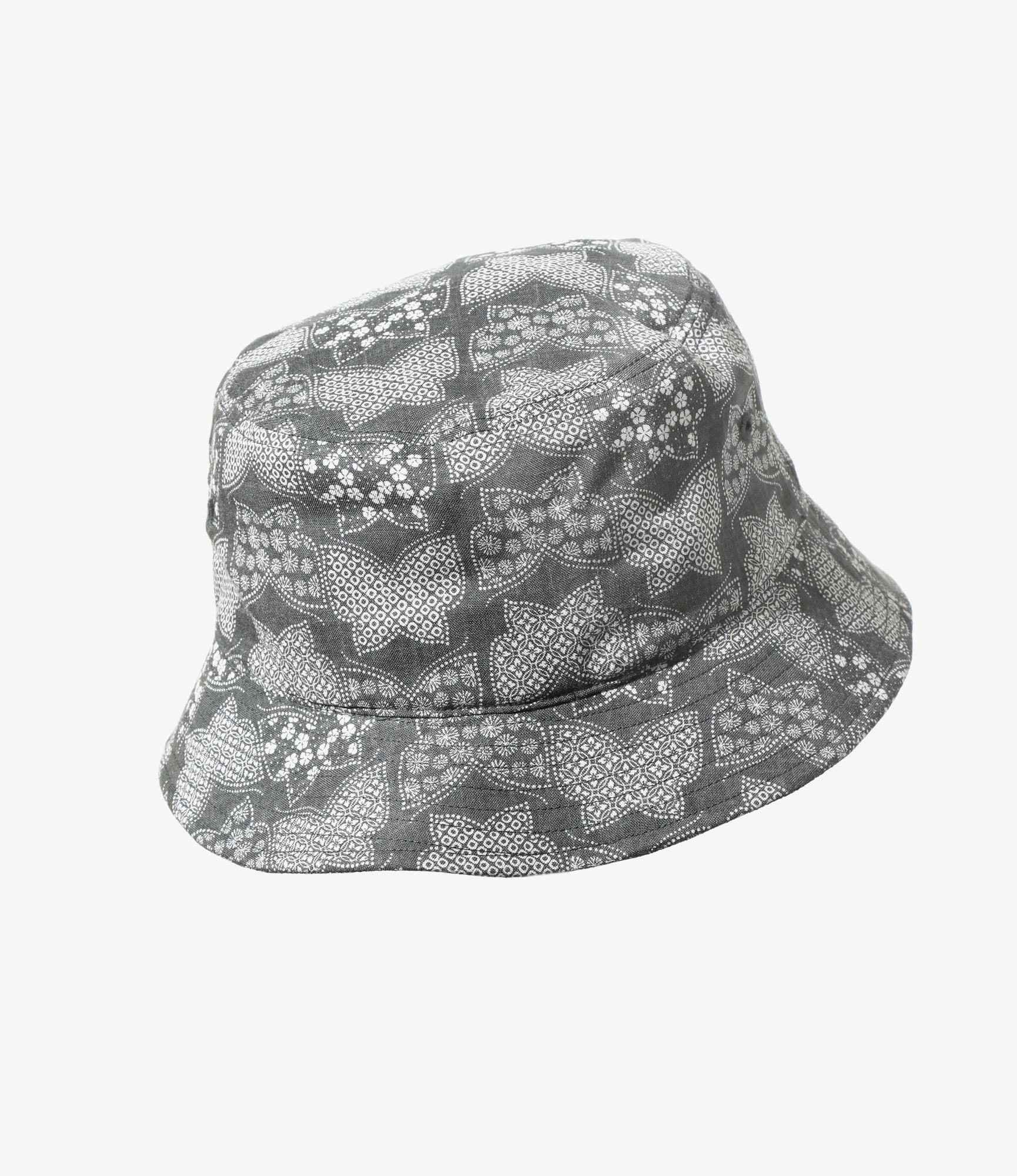 Bucket Hat – Charcoal Papillon Komon Print - Image 4