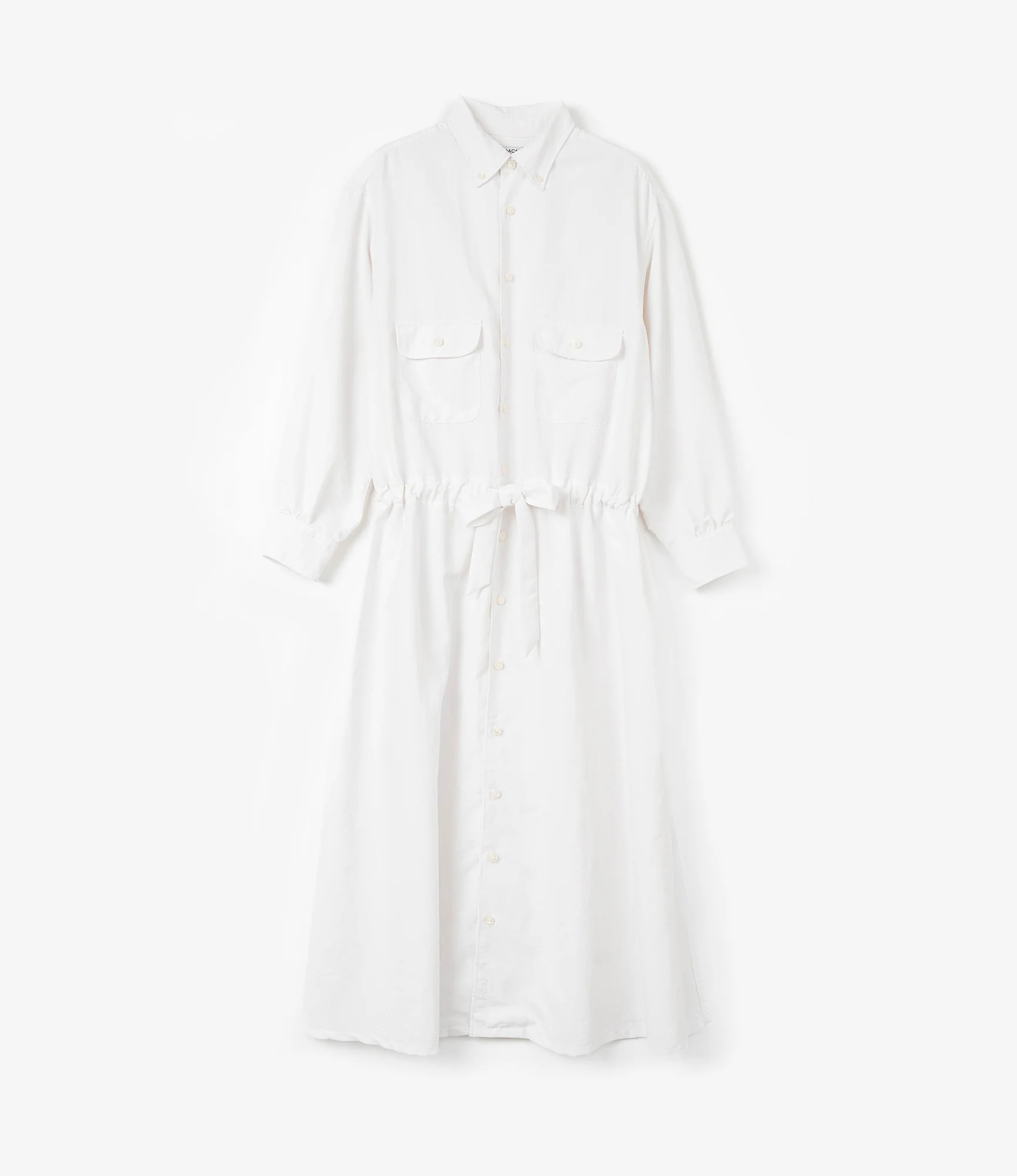 Button Down Dress – White 4-Ply Nylon Taslan - Image 2