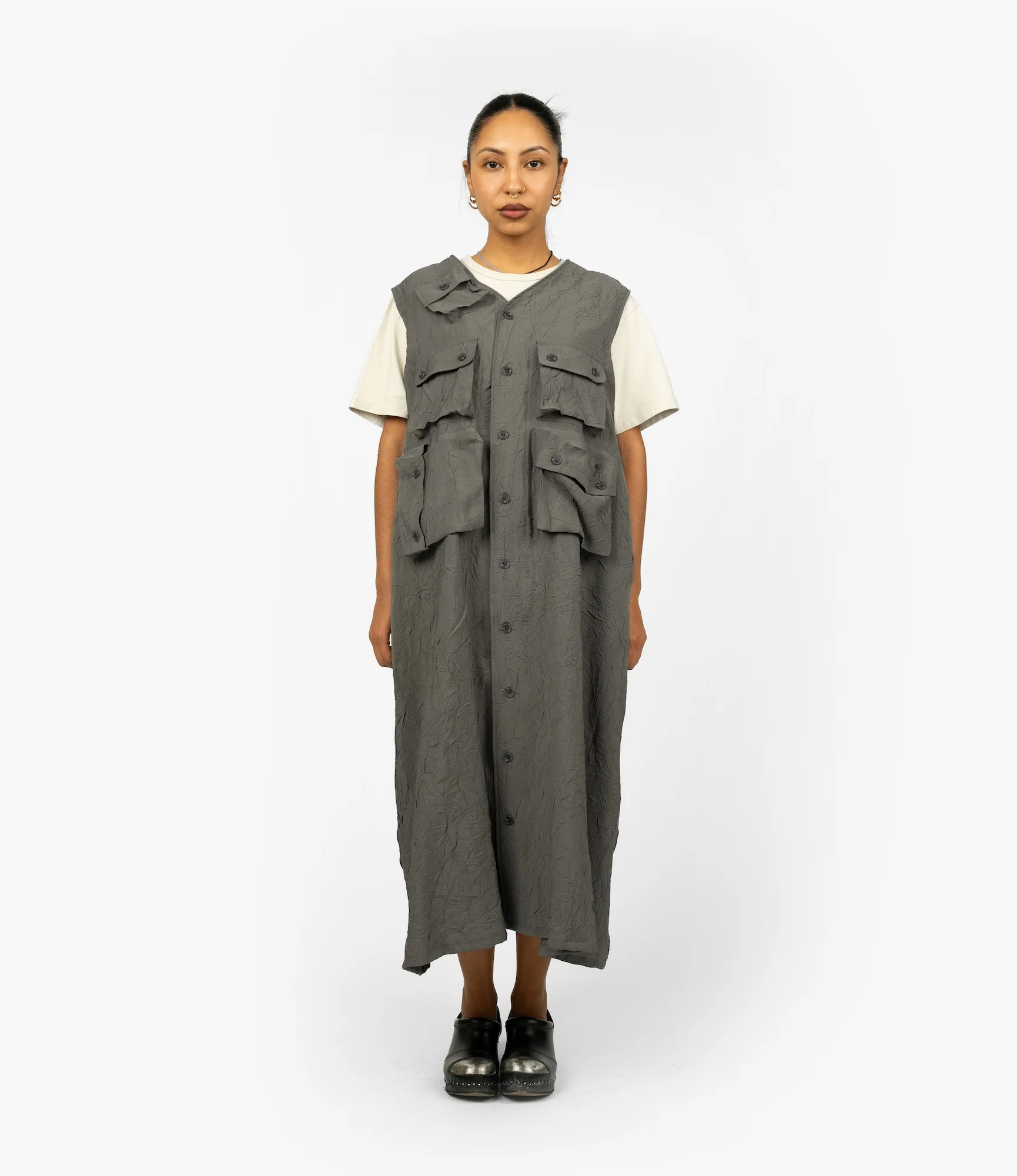 C-1 Dress – Grey Crushed Modal - Image 2