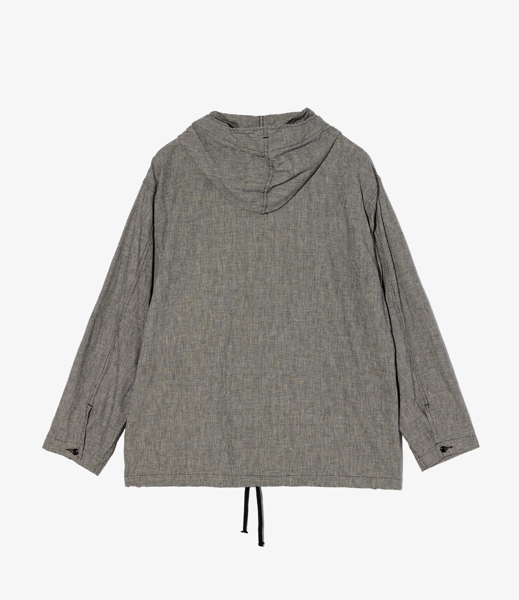 Cagoule Shirt – Grey Houndstooth Cotton/Linen - Image 3