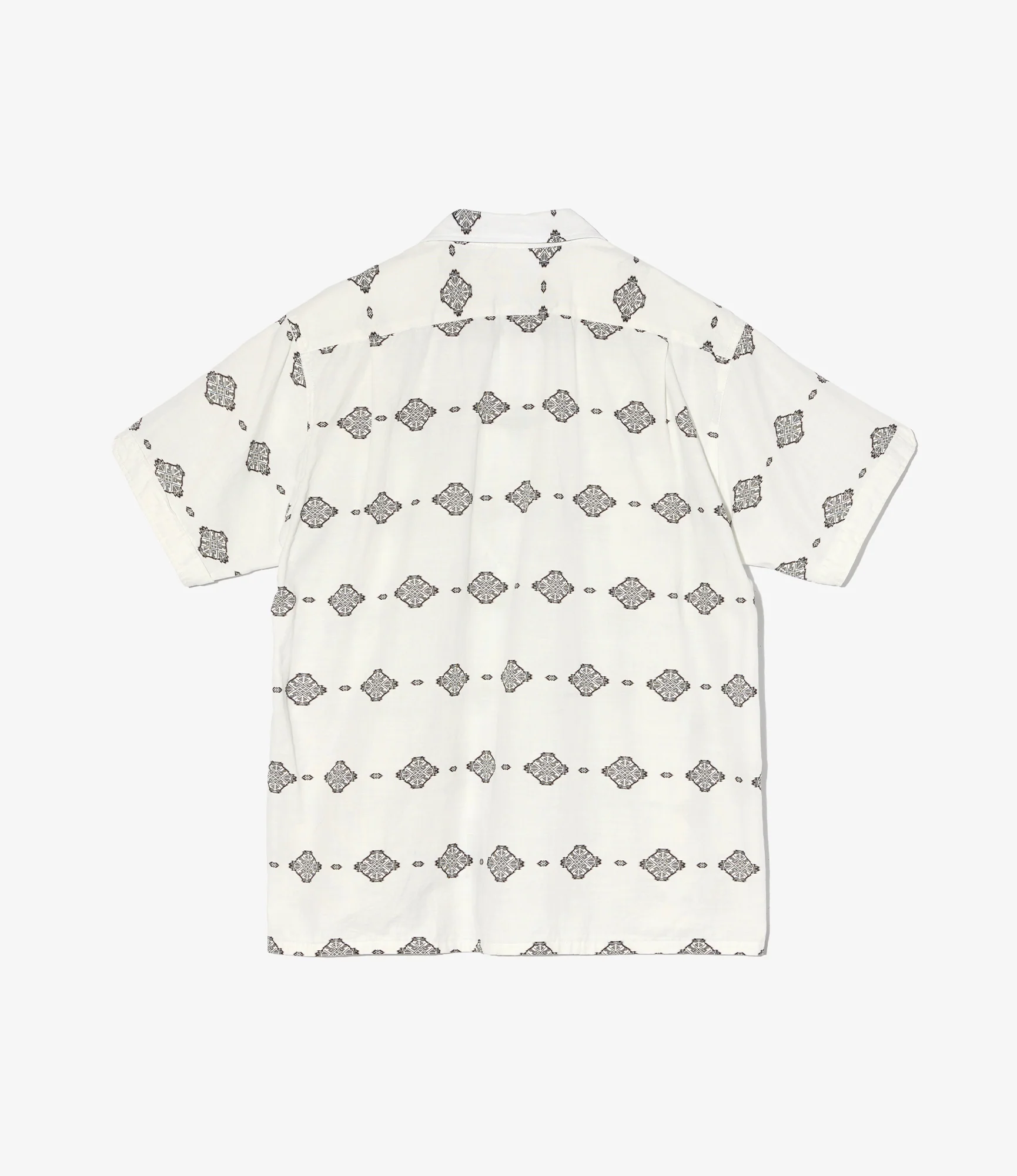Camp Shirt – White Ikat Print - Image 3