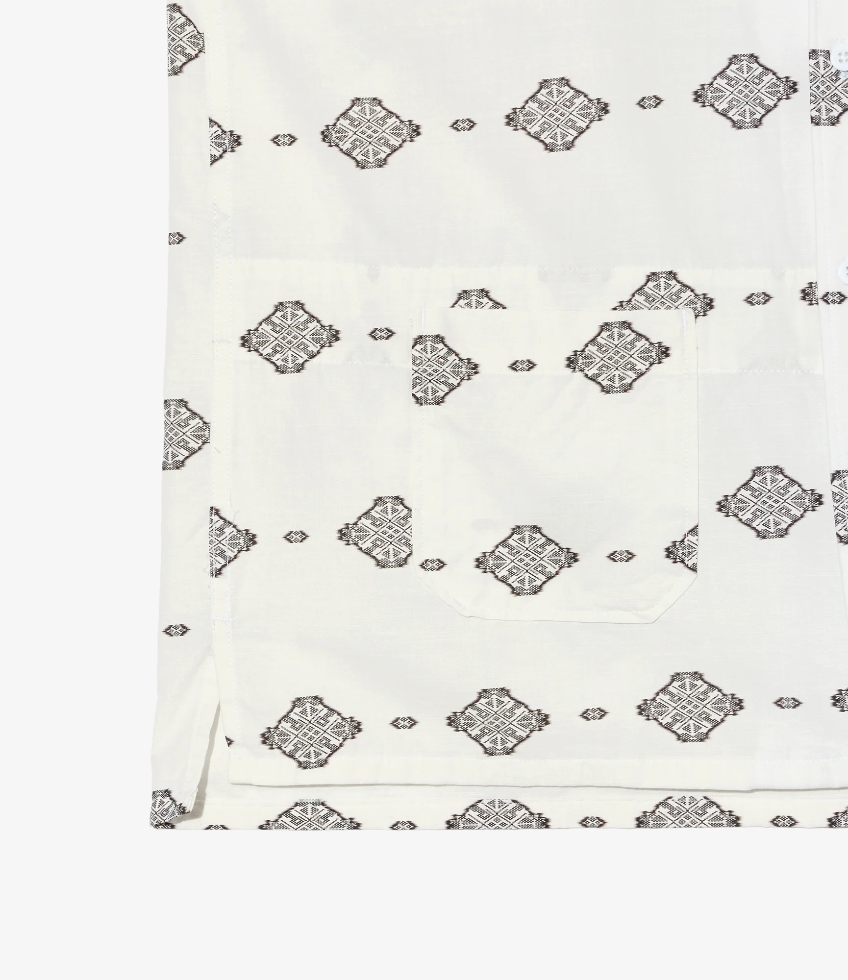 Camp Shirt – White Ikat Print - Image 5