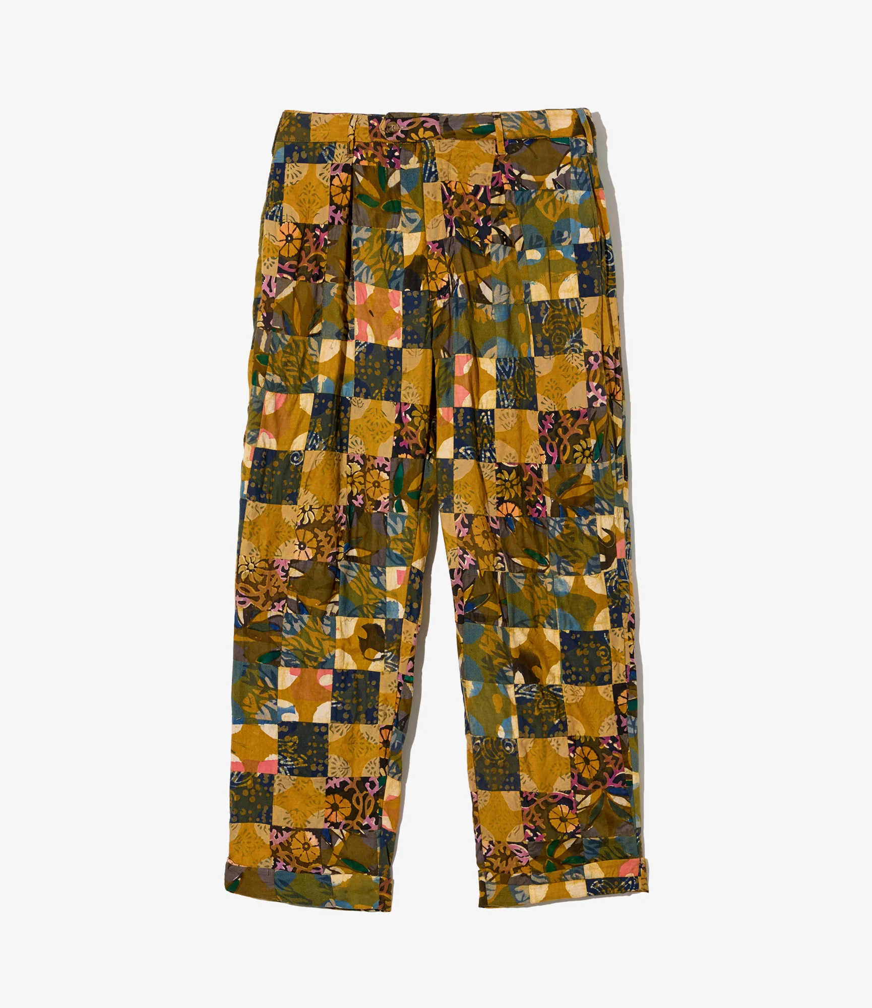 Carlyle Pant – Olive Mixed Pattern Patchwork