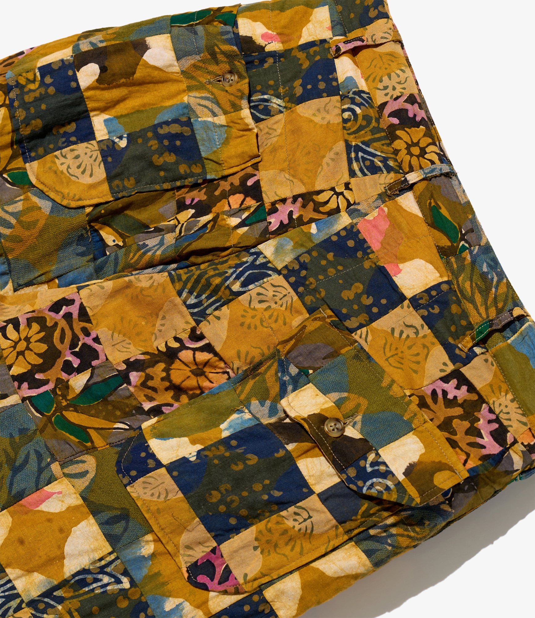 Carlyle Pant – Olive Mixed Pattern Patchwork - Image 4