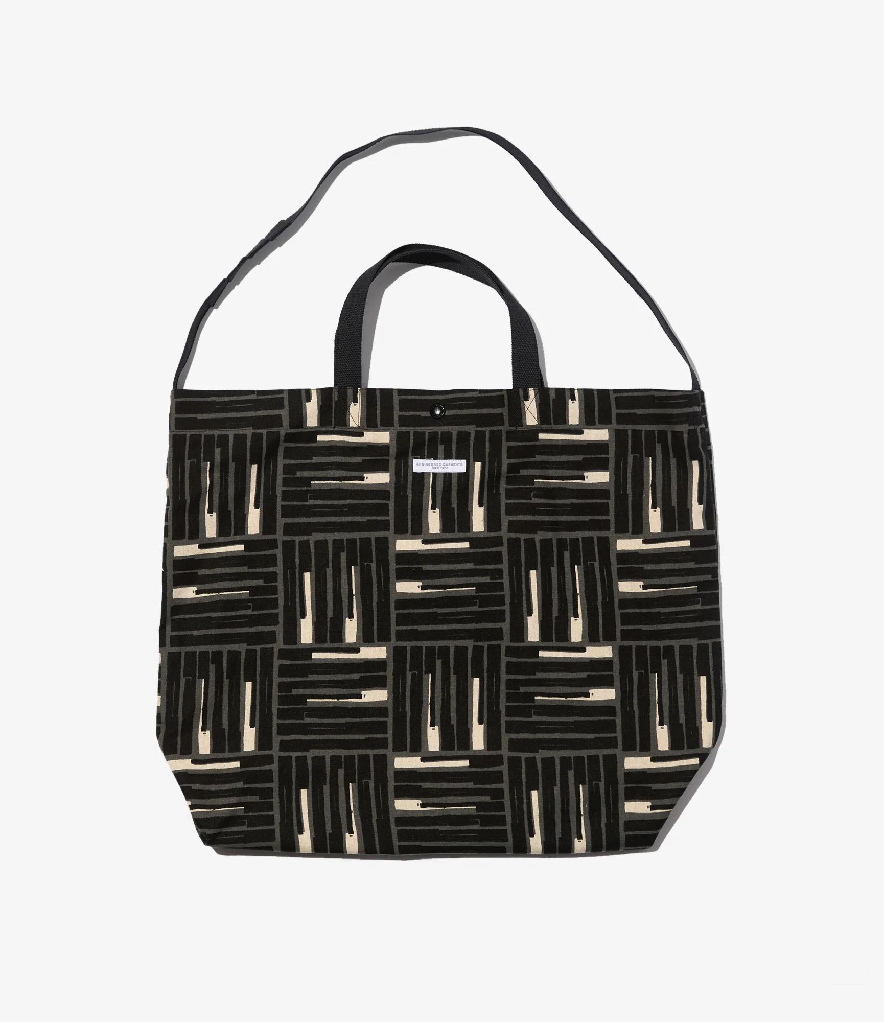 Carry All Tote – Black Tile Print Canvas