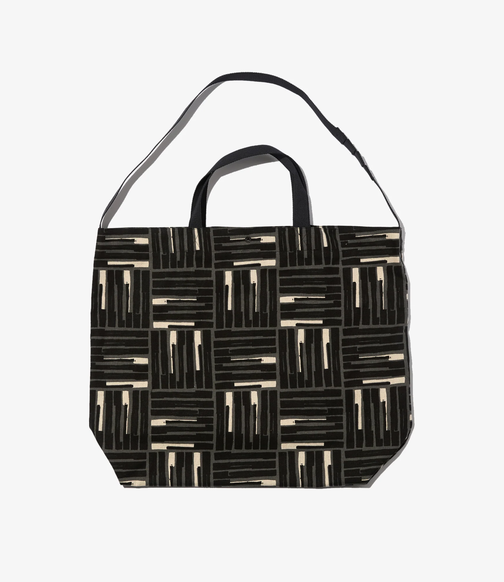 Carry All Tote – Black Tile Print Canvas - Image 2