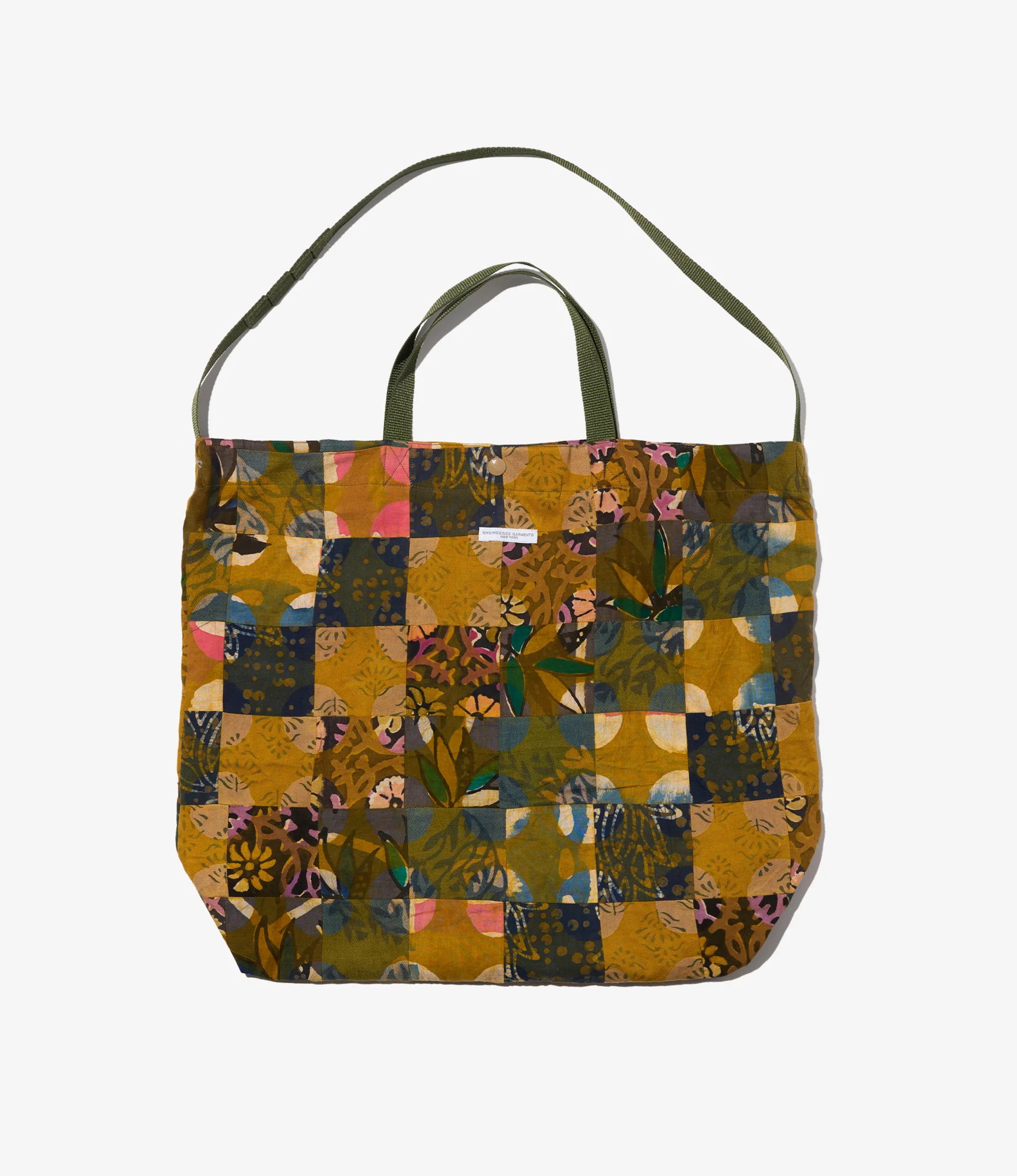 Carry All Tote – Olive Mixed Pattern Patchwork