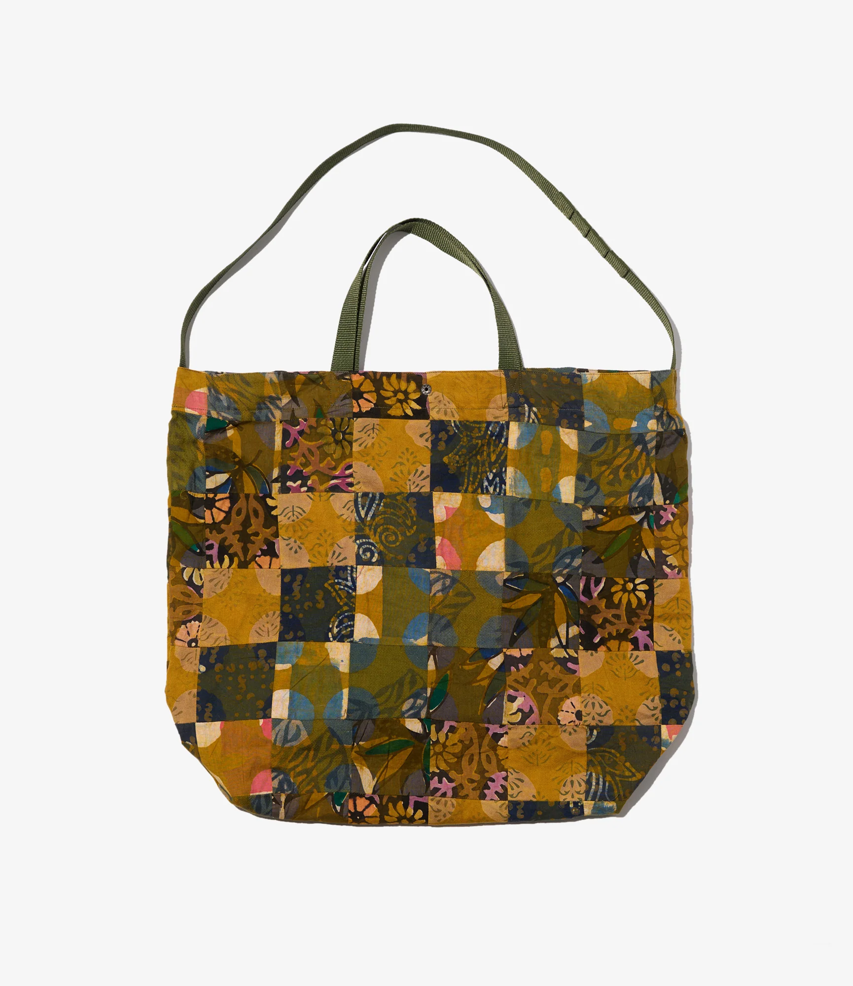 Carry All Tote – Olive Mixed Pattern Patchwork - Image 2