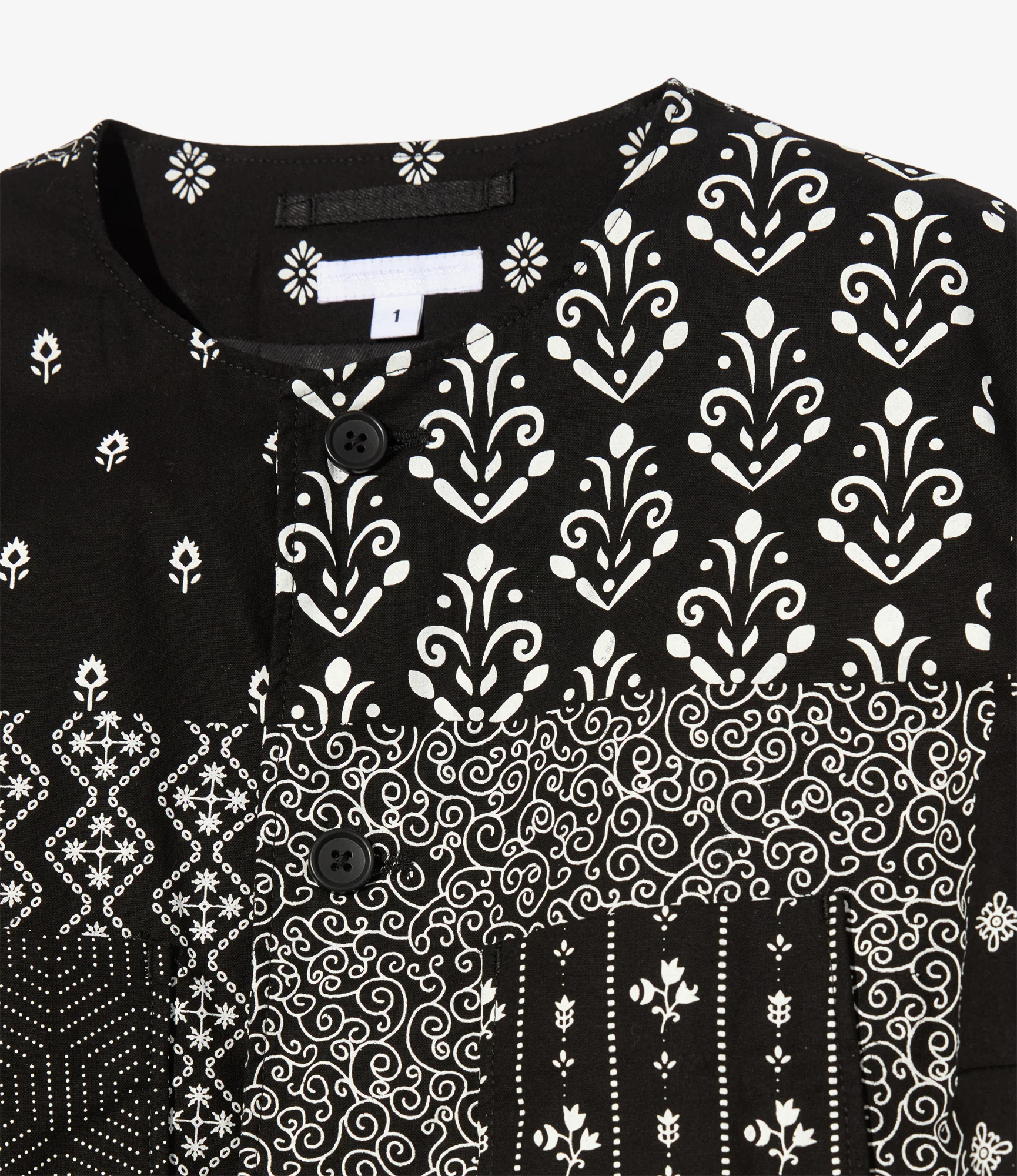 CN Jacket – Black/White Patchwork Print - Image 3