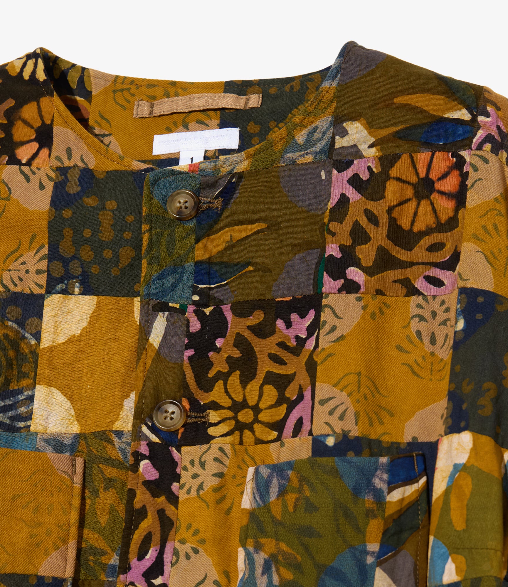 CN Jacket – Olive Mixed Pattern Patchwork - Image 3