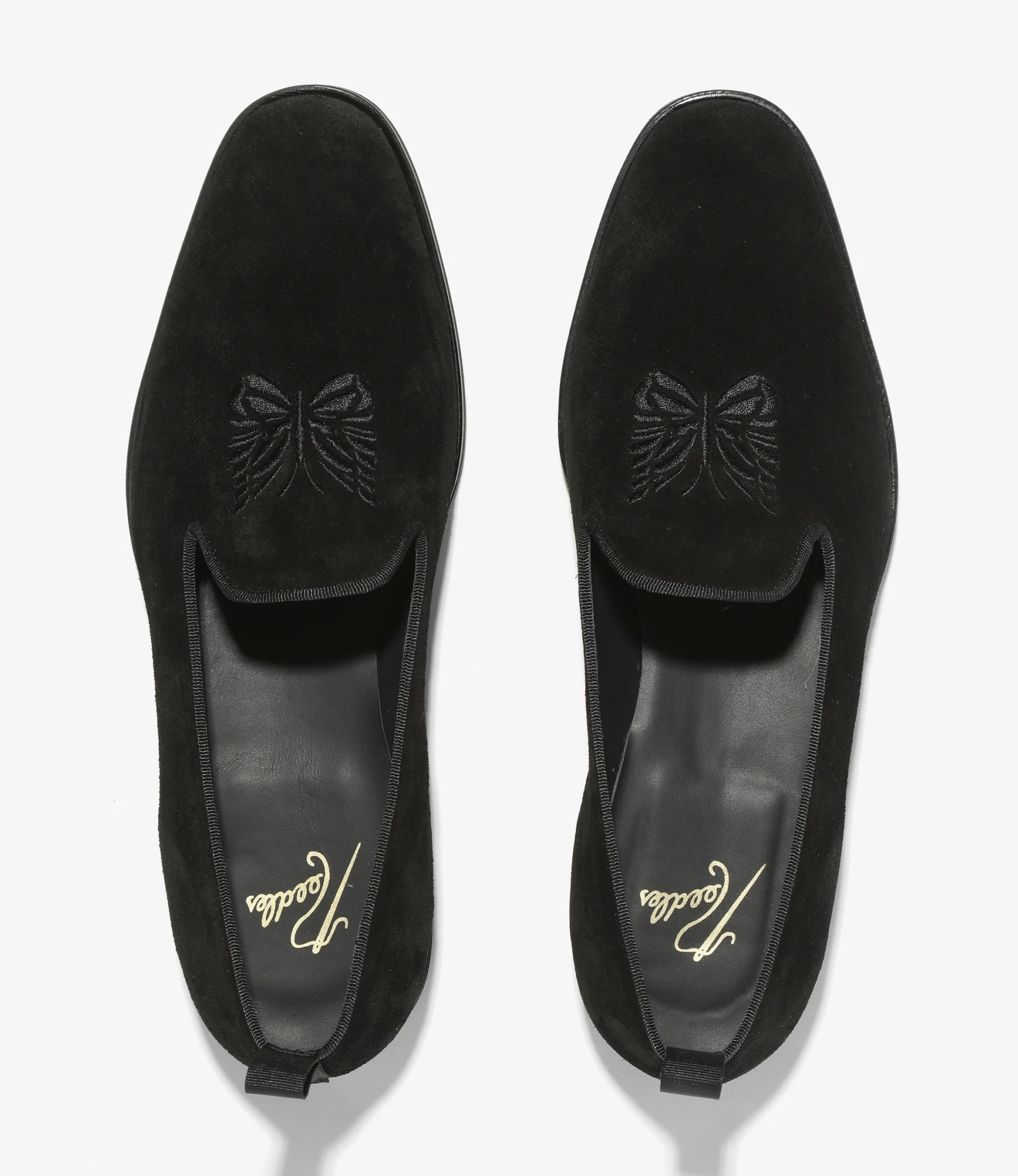 Papillon Embroidered Slip-On – Black Suede - Image 3