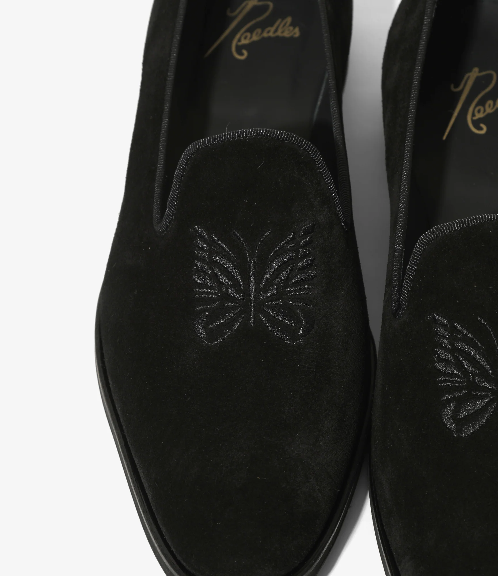 Papillon Embroidered Slip-On – Black Suede - Image 4