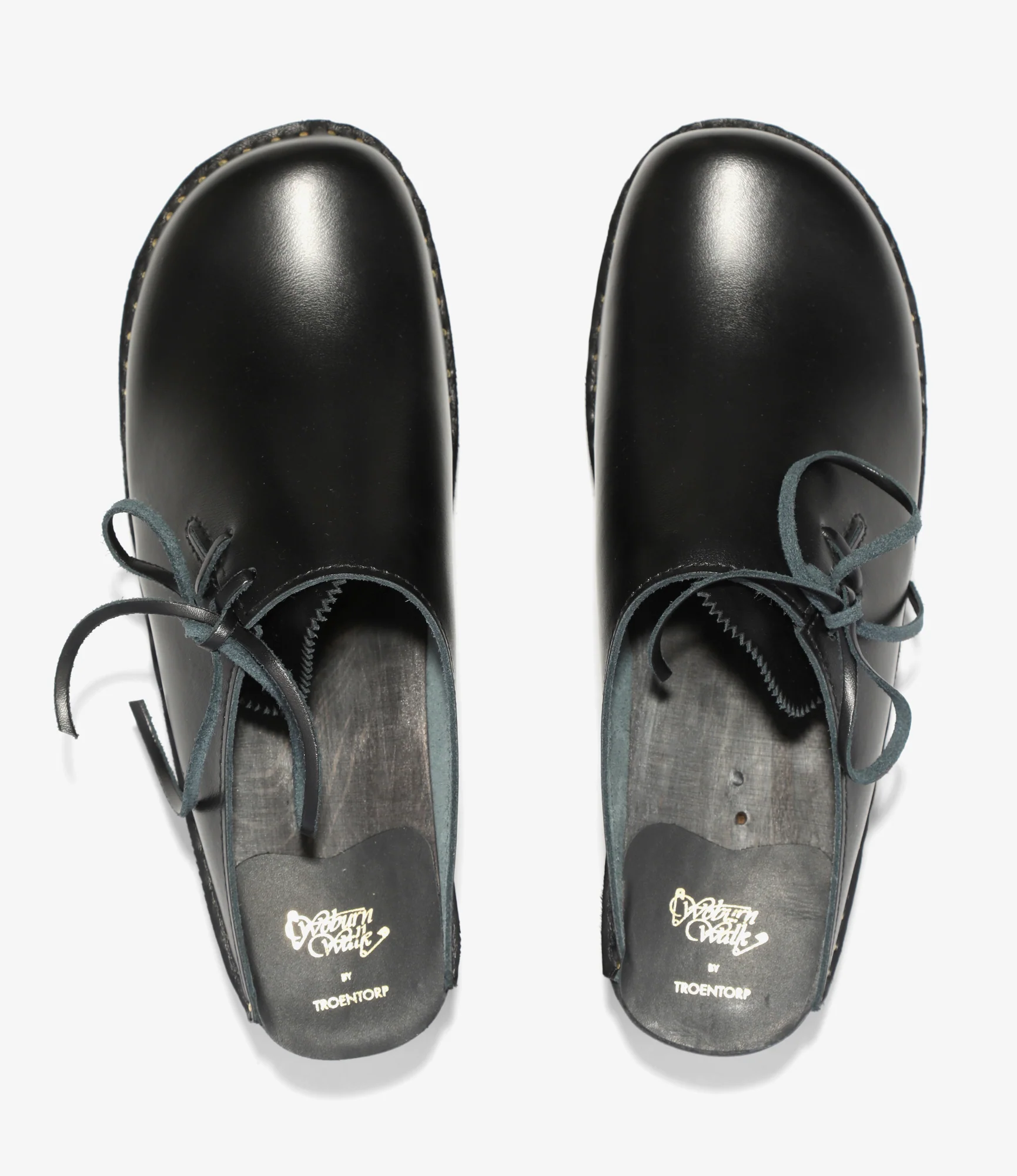 'Alps' Side Lace Clog – Black Leather - Image 4