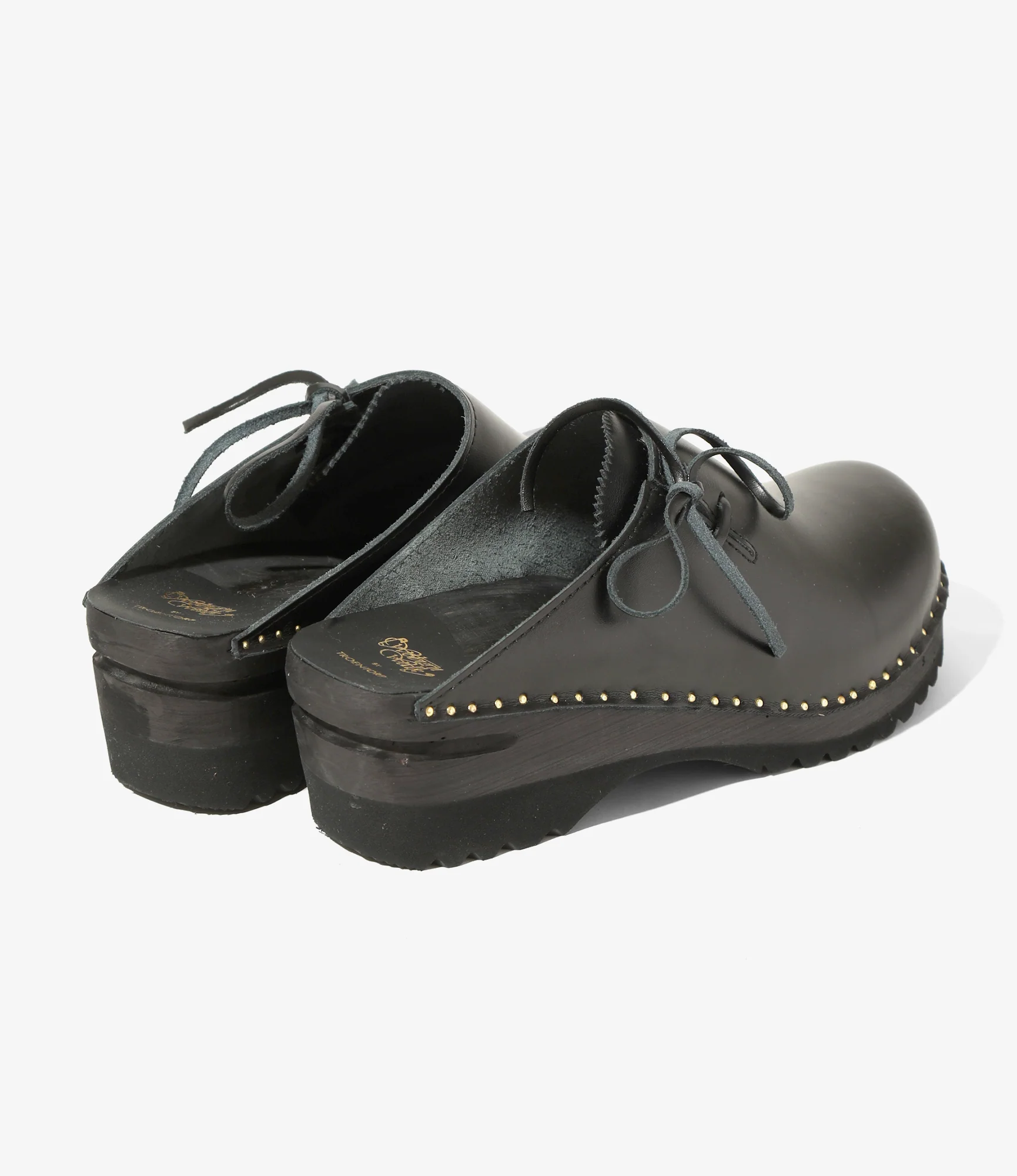 'Alps' Side Lace Clog – Black Leather - Image 6