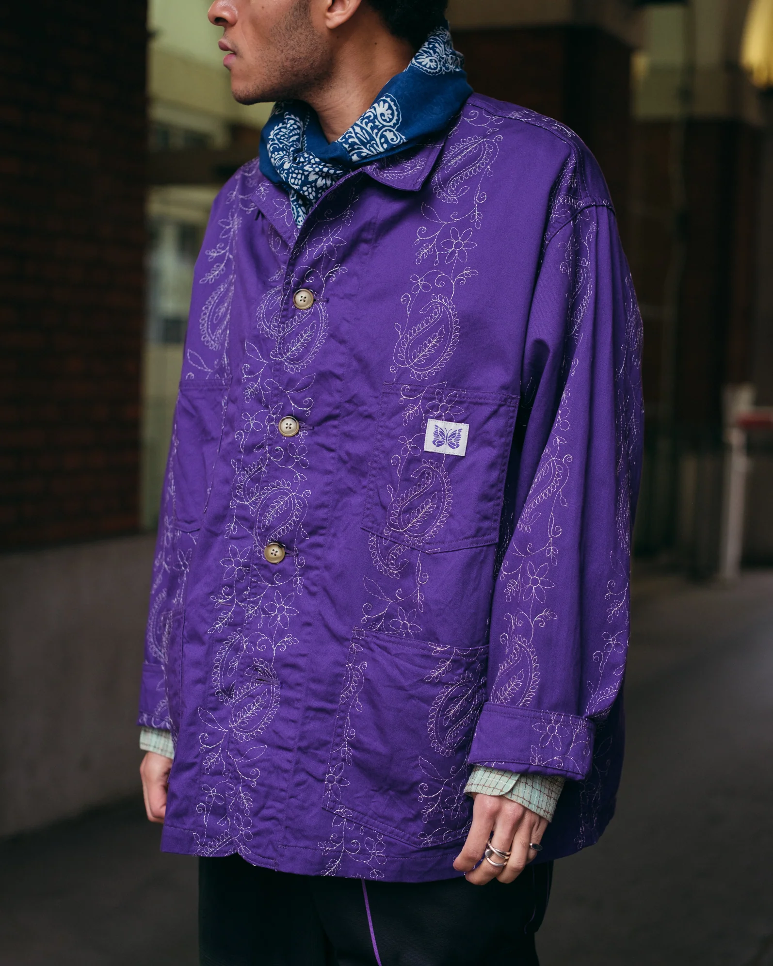 Coverall – Purple Embroidered Twill - Image 2