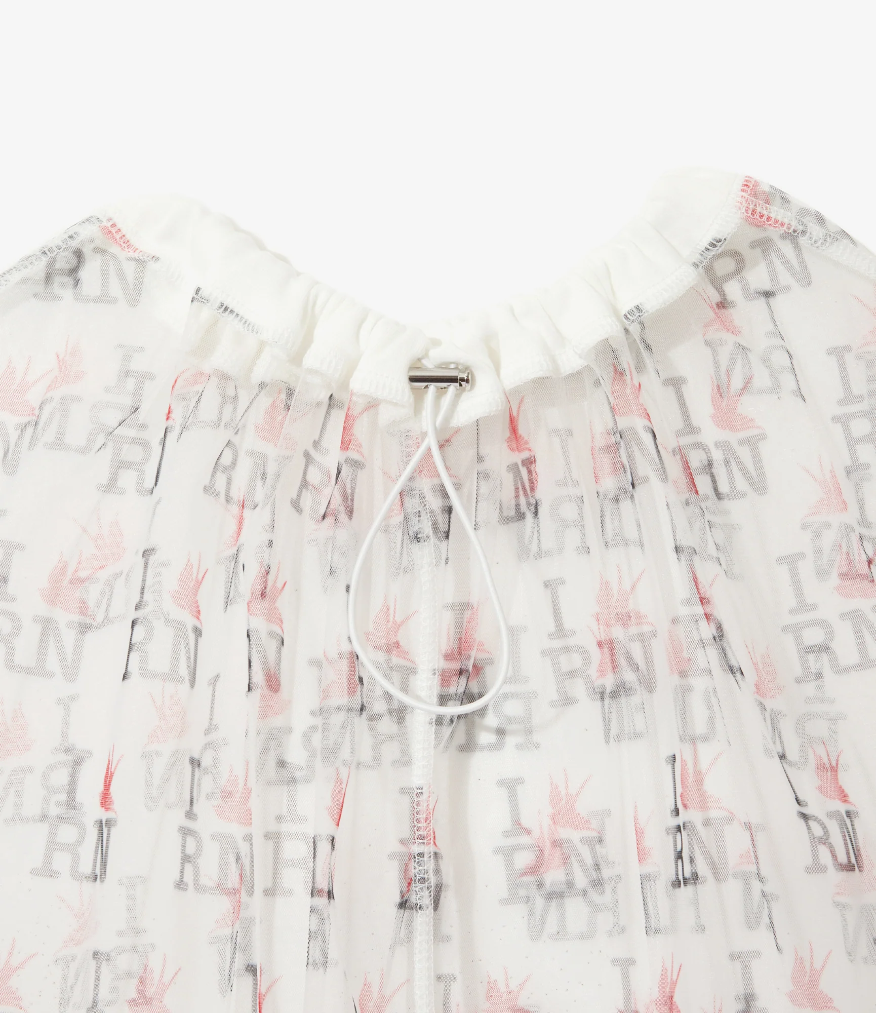 Crew Neck Shirt – Off White Printed Tulle - Image 2