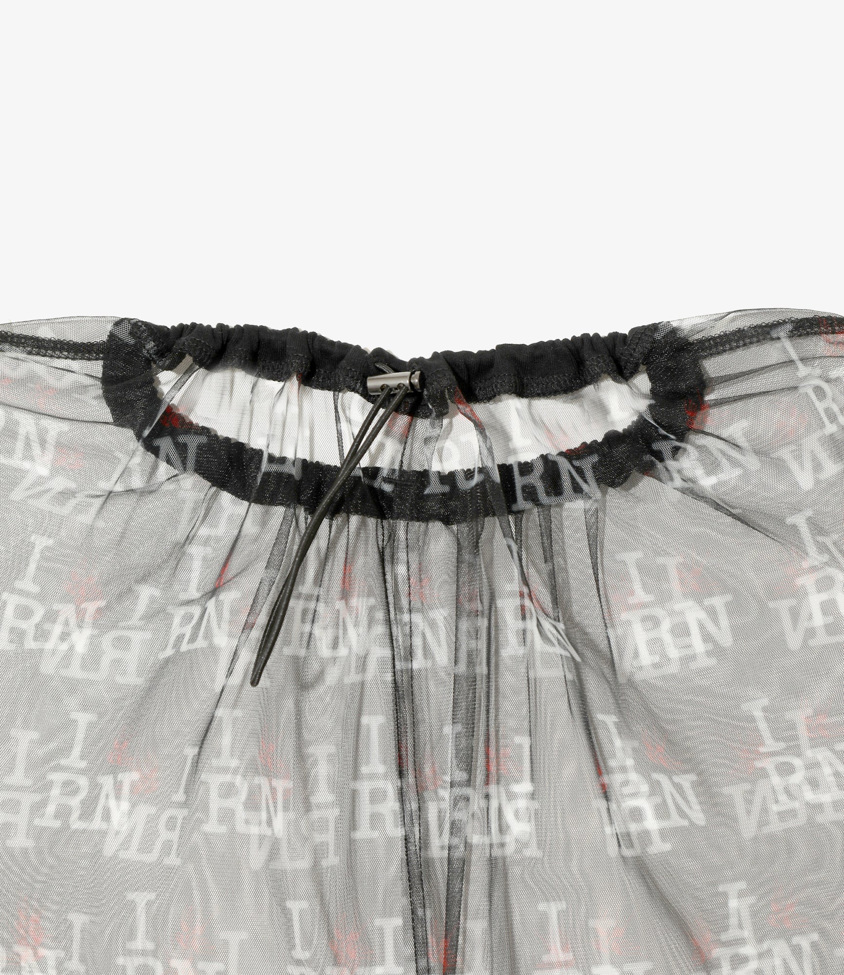 Crew Neck Sleeveless Dress – Black Printed Tulle - Image 2