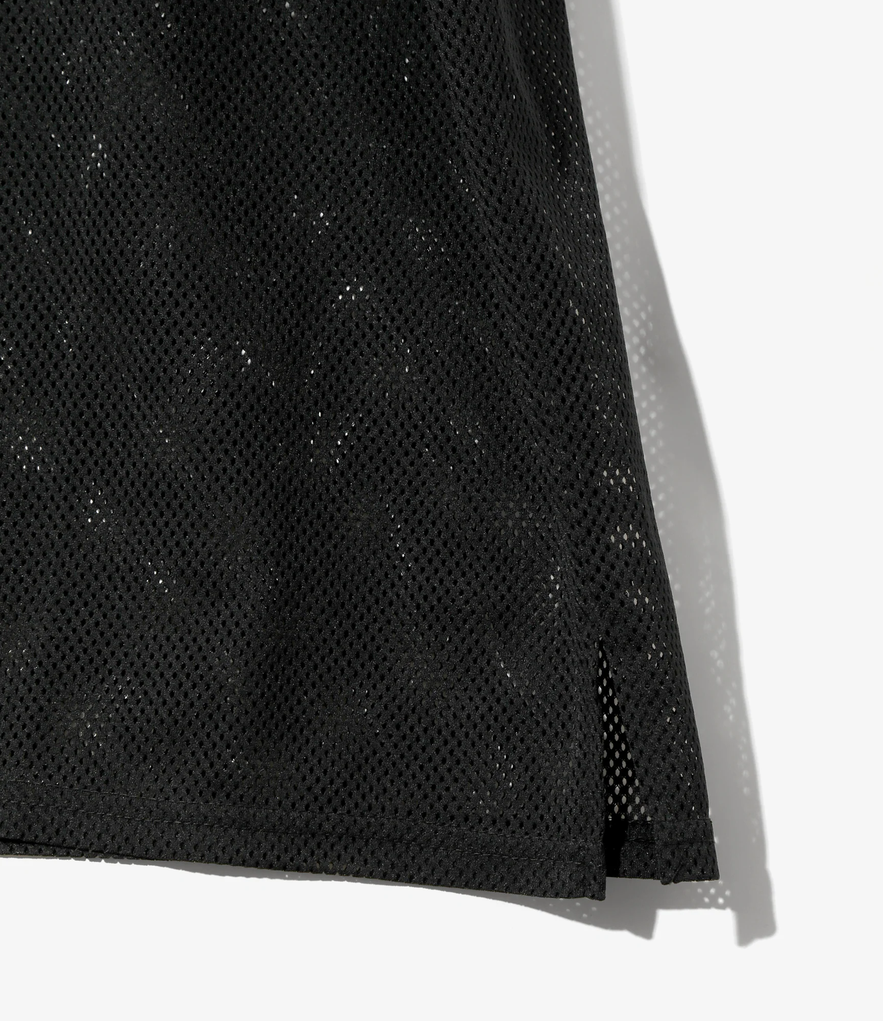 Short Sleeve Crew Neck – Black Knit Mesh - Image 2