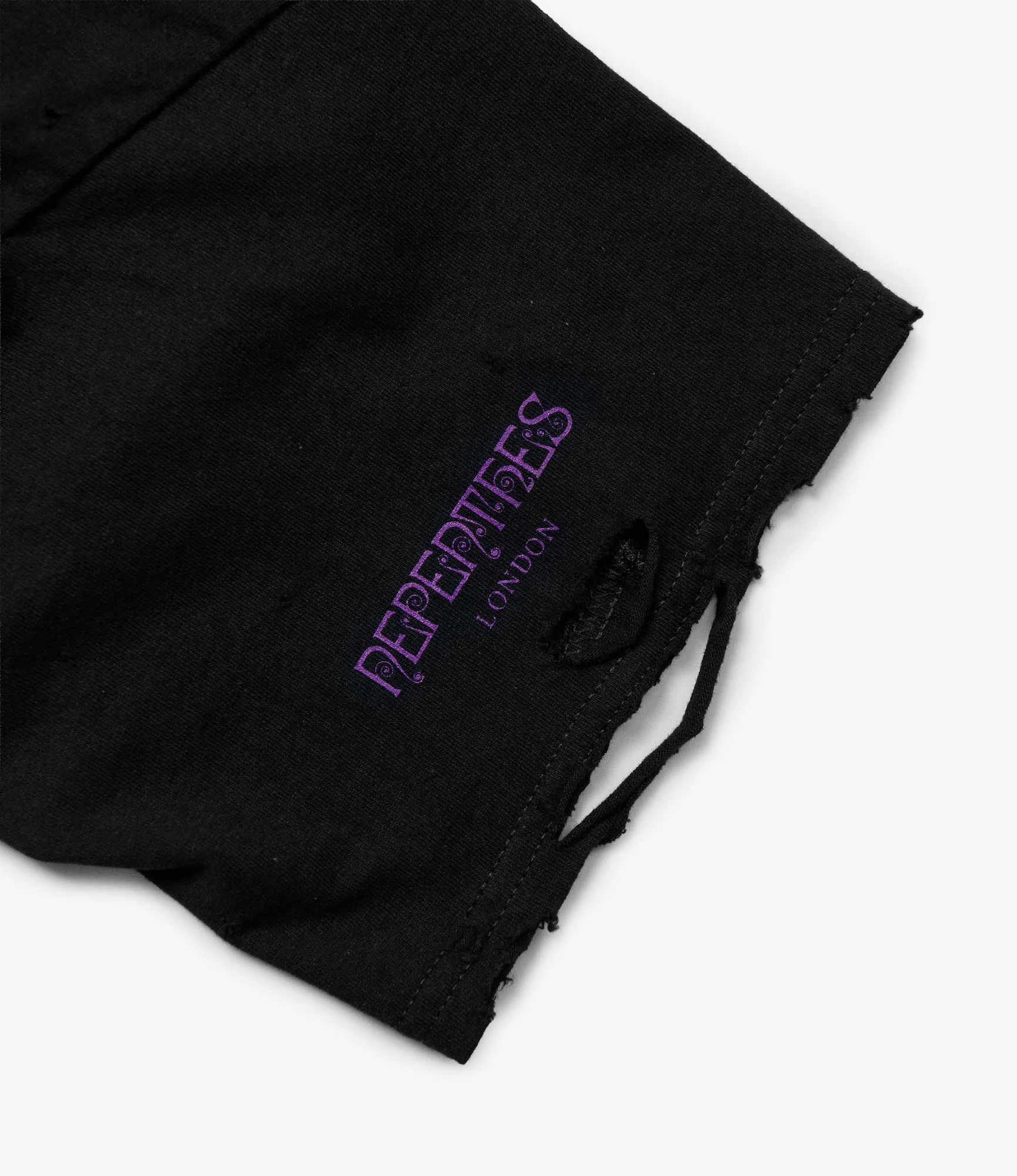 Deconstructed Pin T-Shirt – Black 'UK Papillon' Print - Image 4