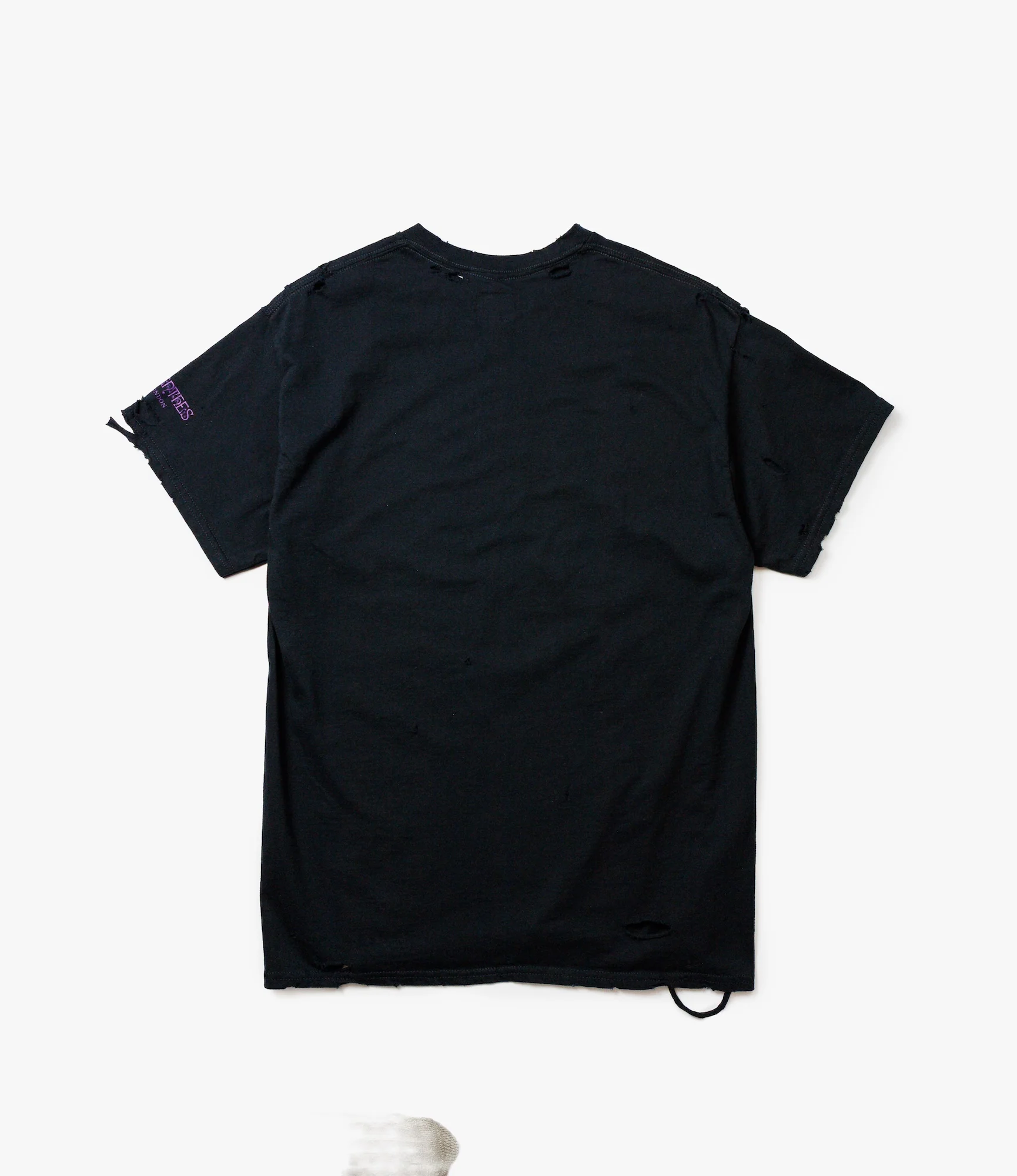 Deconstructed Pin T-Shirt – Black 'UK Papillon' Print - Image 5