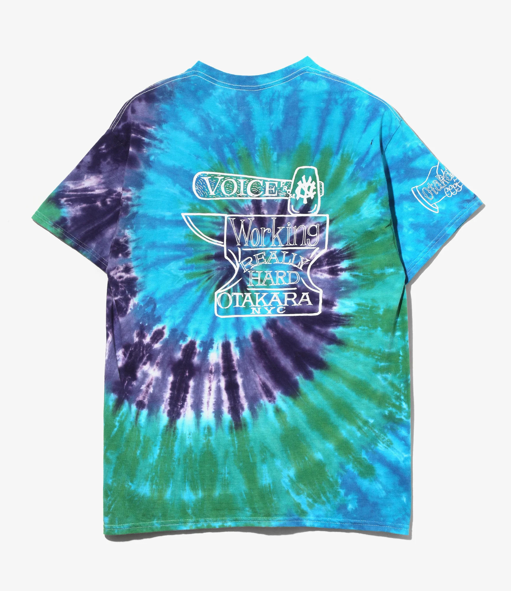 Crew Neck T-Shirt – Tie Dye 'Iron Hand' Print - Image 3