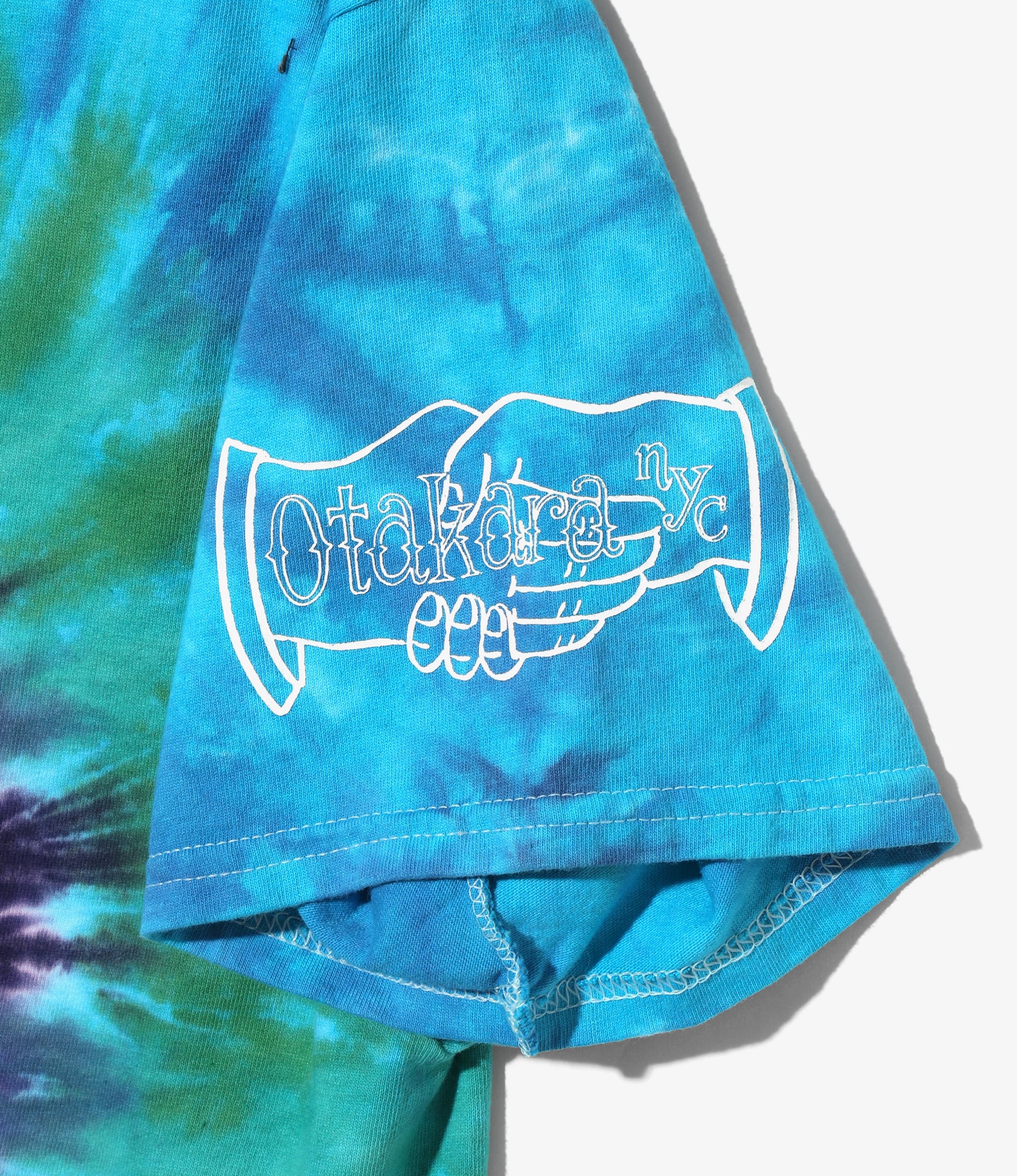 Crew Neck T-Shirt – Tie Dye 'Iron Hand' Print - Image 5