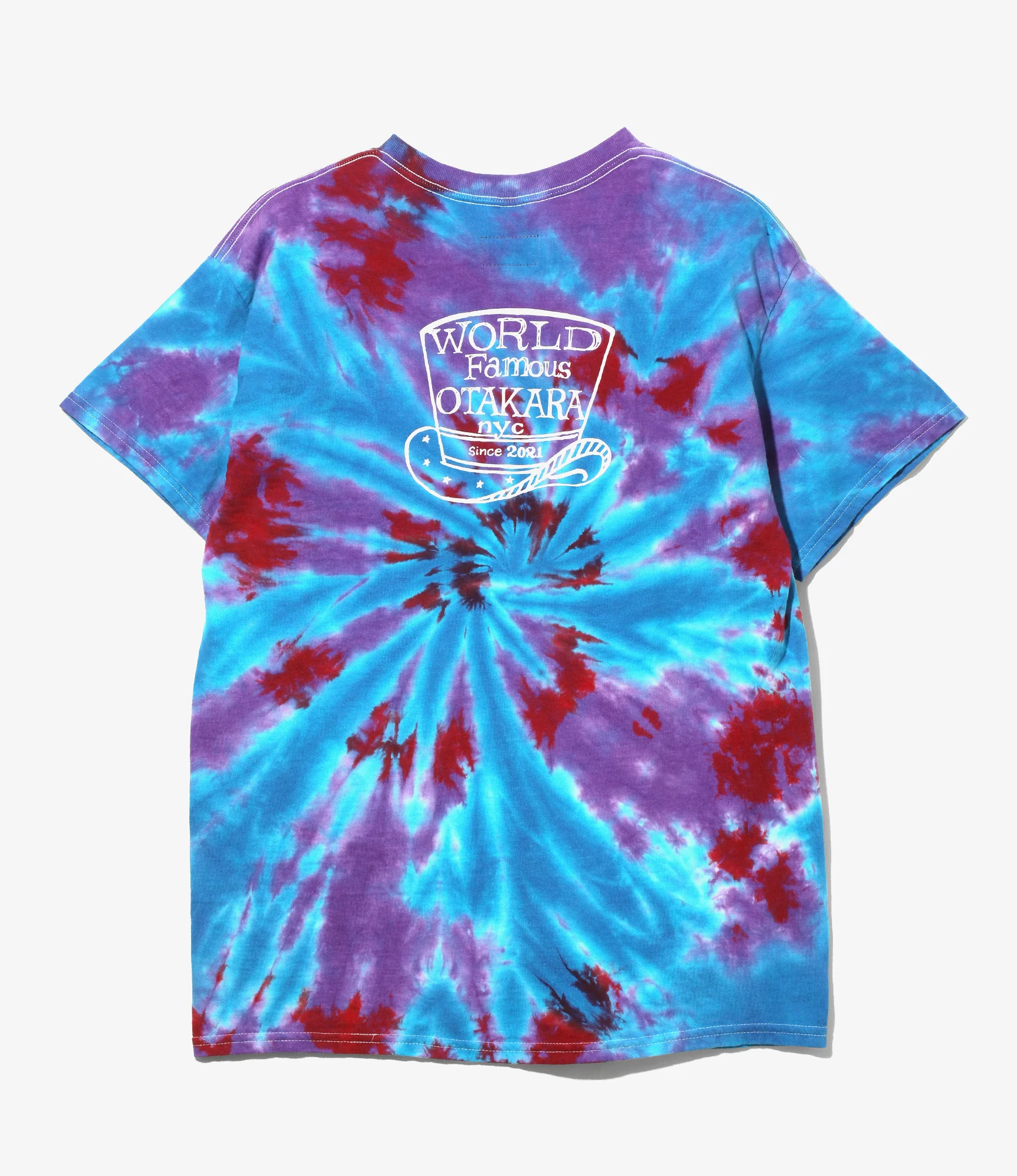 Crew Neck T-Shirt – Tie Dye 'World Famous' Print - Image 3