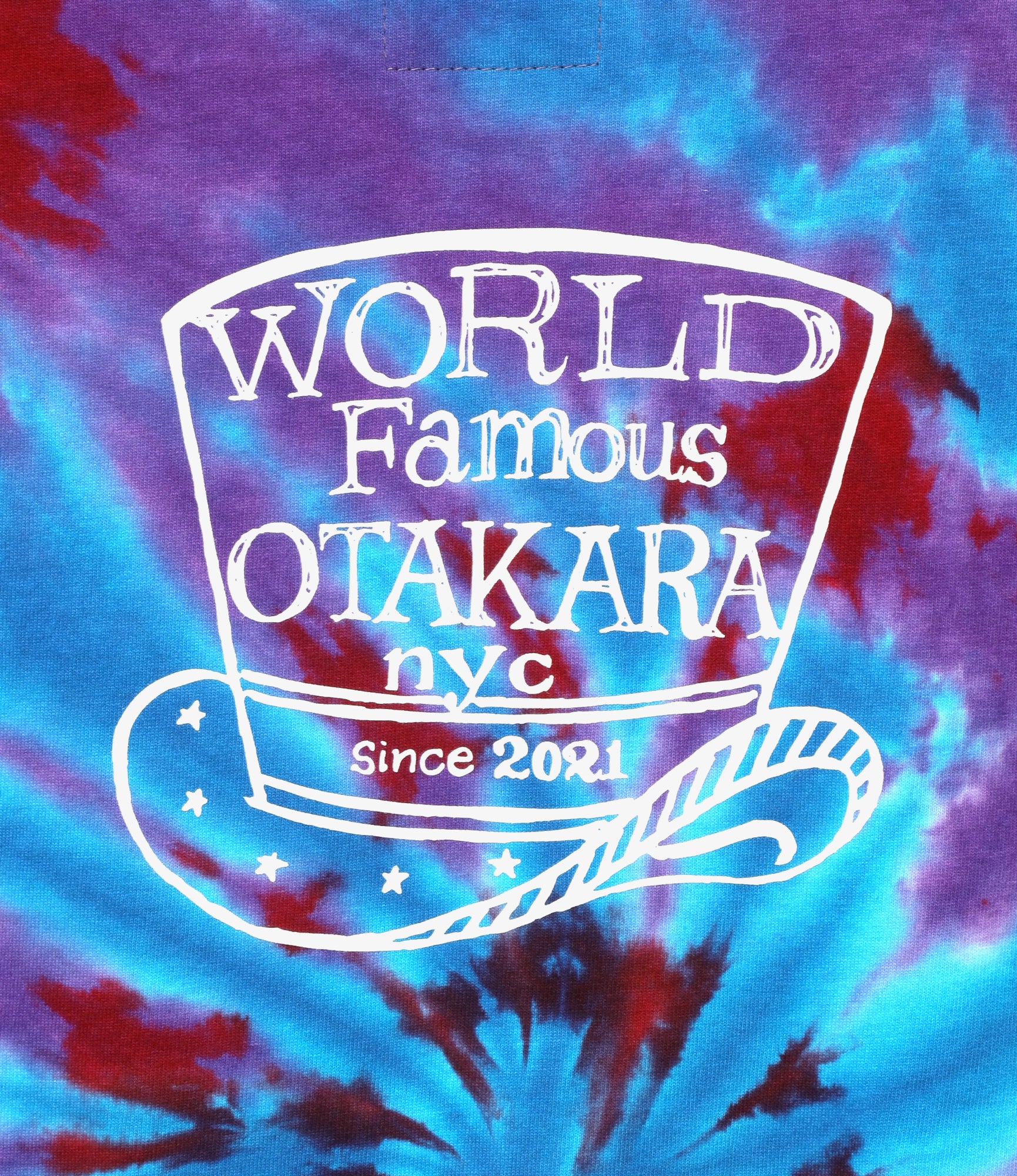 Crew Neck T-Shirt – Tie Dye 'World Famous' Print - Image 4