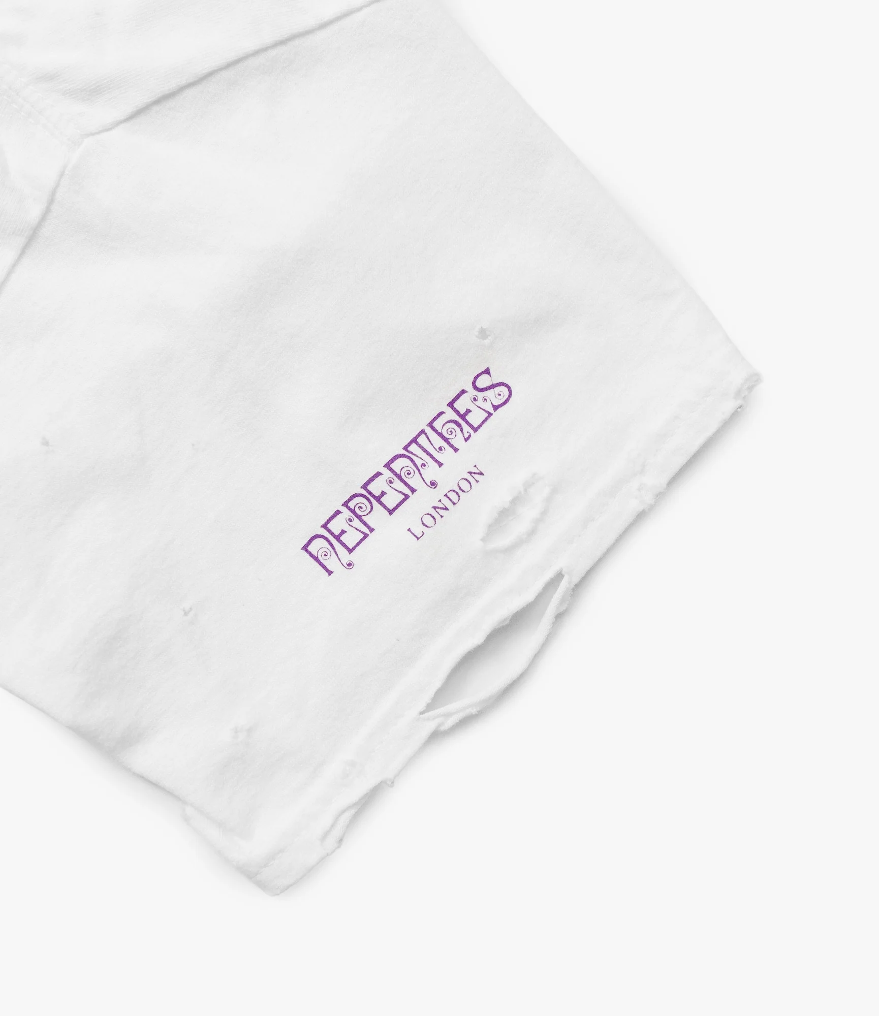 Deconstructed Pin T-Shirt – White 'UK Papillon' Print - Image 4