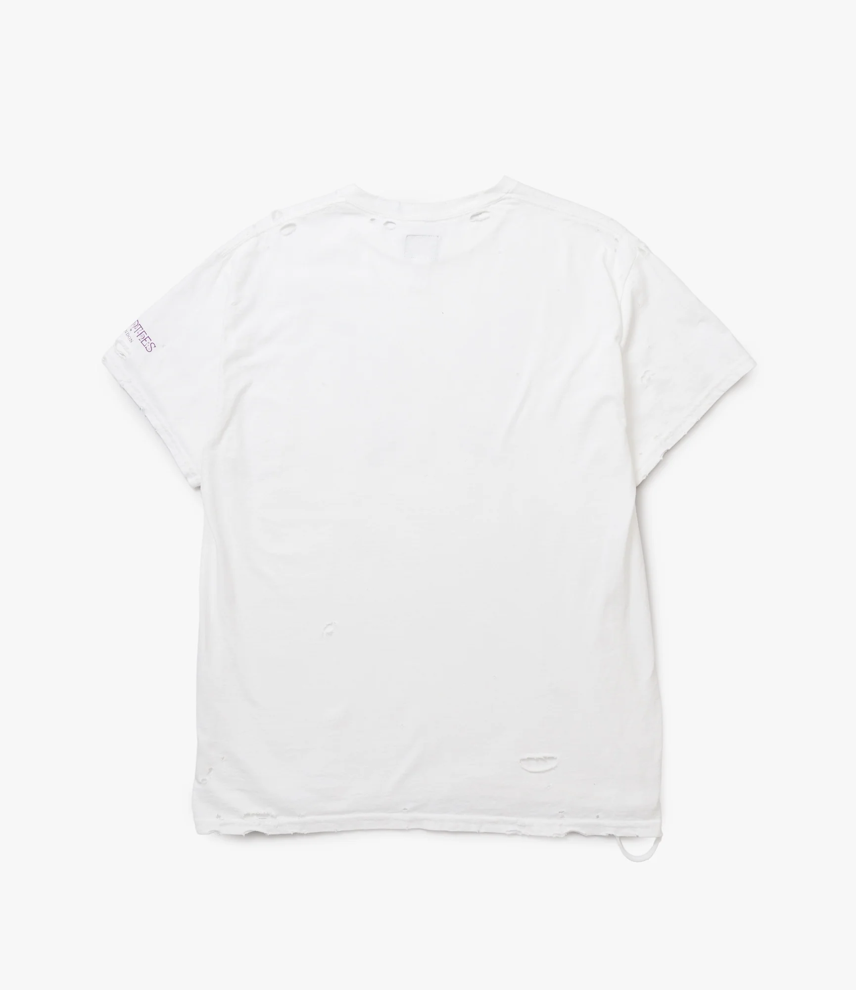 Deconstructed Pin T-Shirt – White 'UK Papillon' Print - Image 5