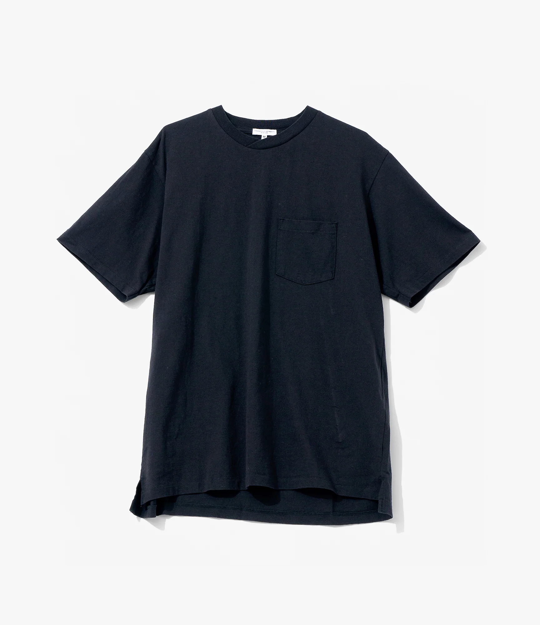 Cross Neck Pocket T-Shirt – Black