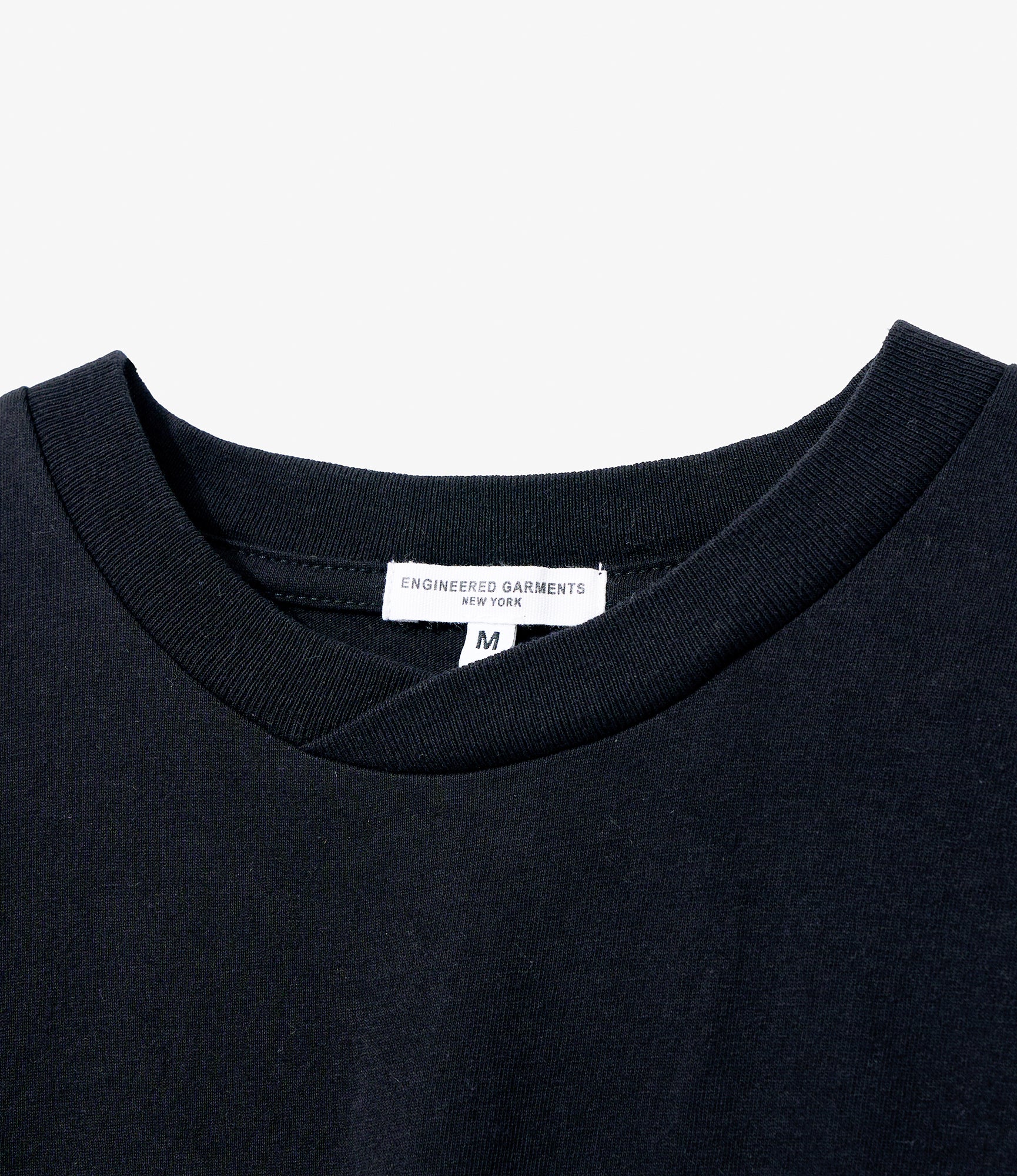 Cross Neck Pocket T-Shirt – Black - Image 2