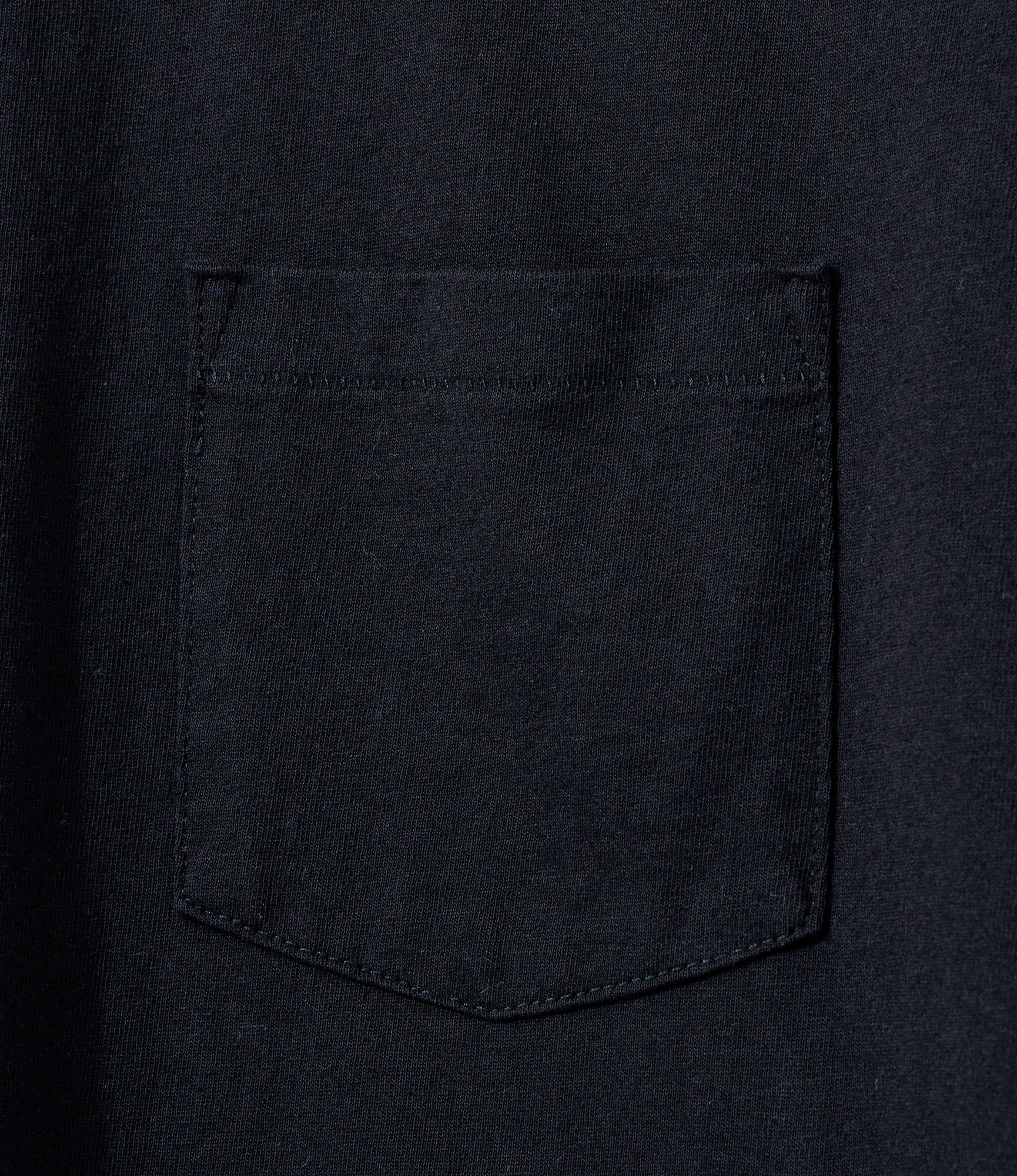 Cross Neck Pocket T-Shirt – Black - Image 4