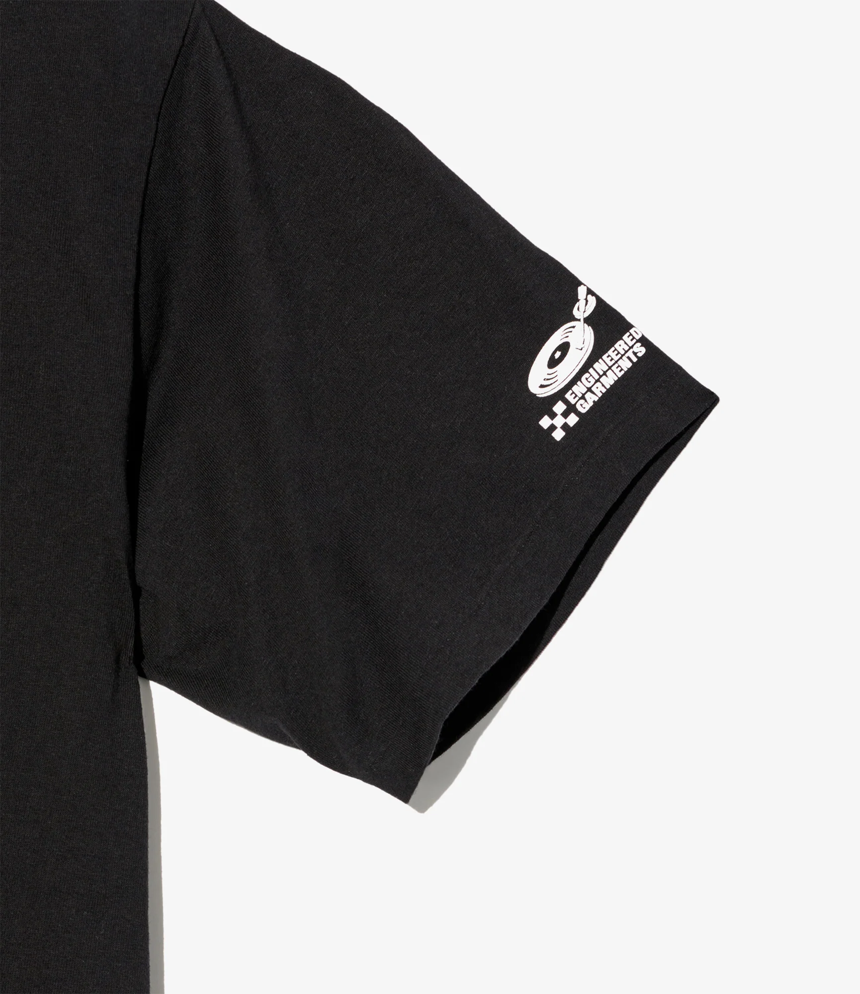 Cross Neck T–Shirt – Black 'Flower' Print - Image 2