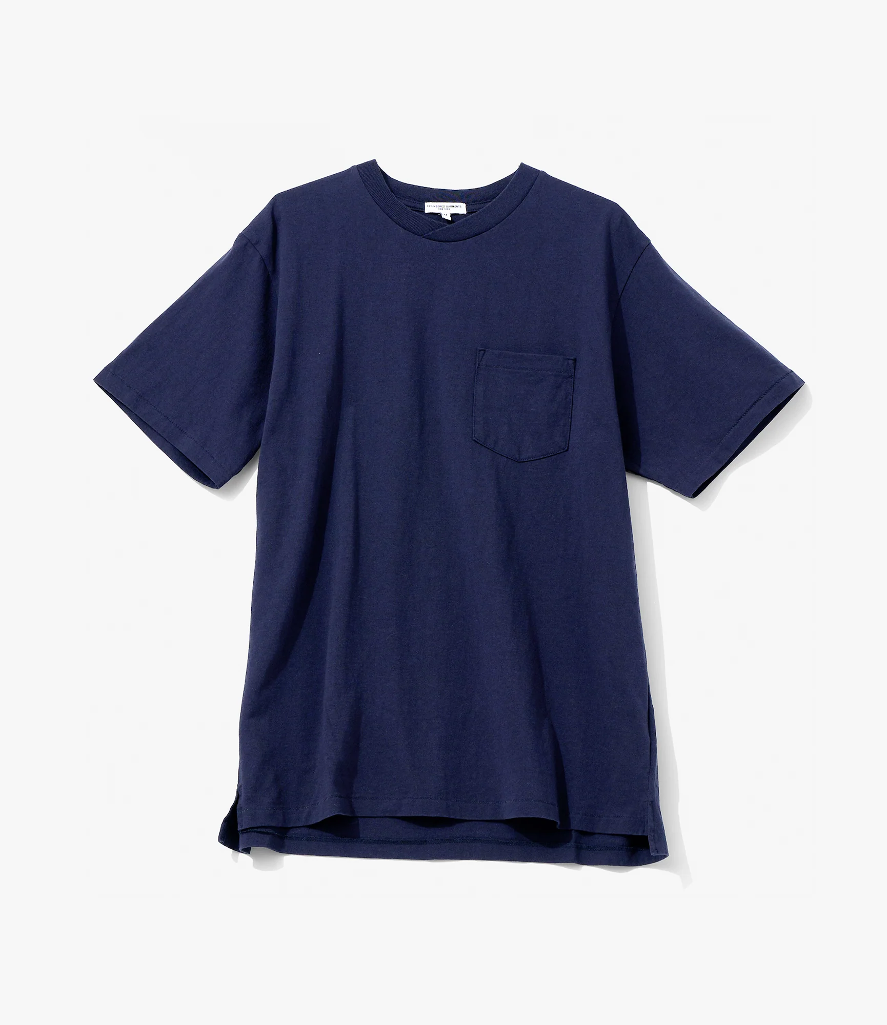 Cross Neck Pocket T-Shirt – Navy