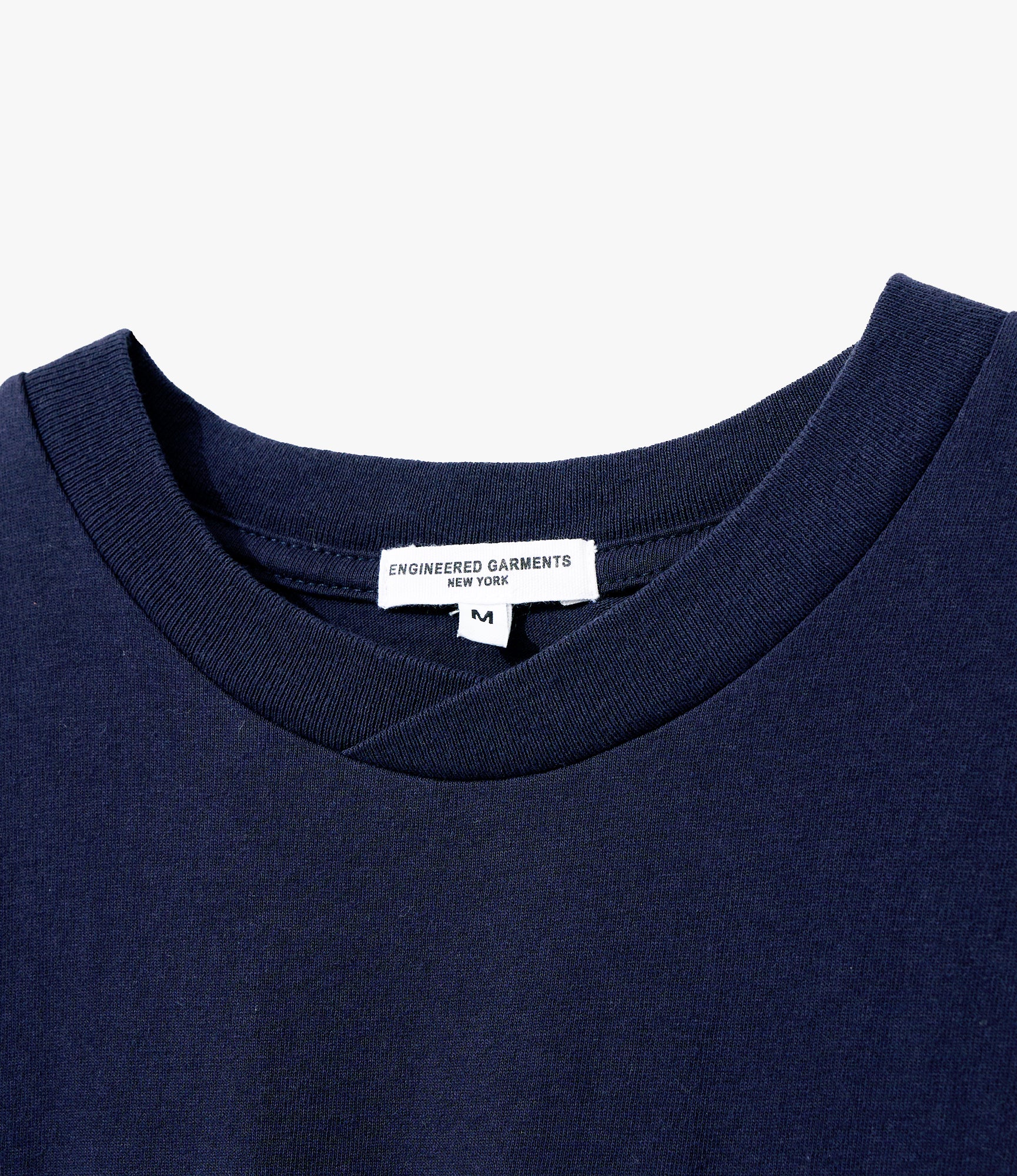 Cross Neck Pocket T-Shirt – Navy - Image 2