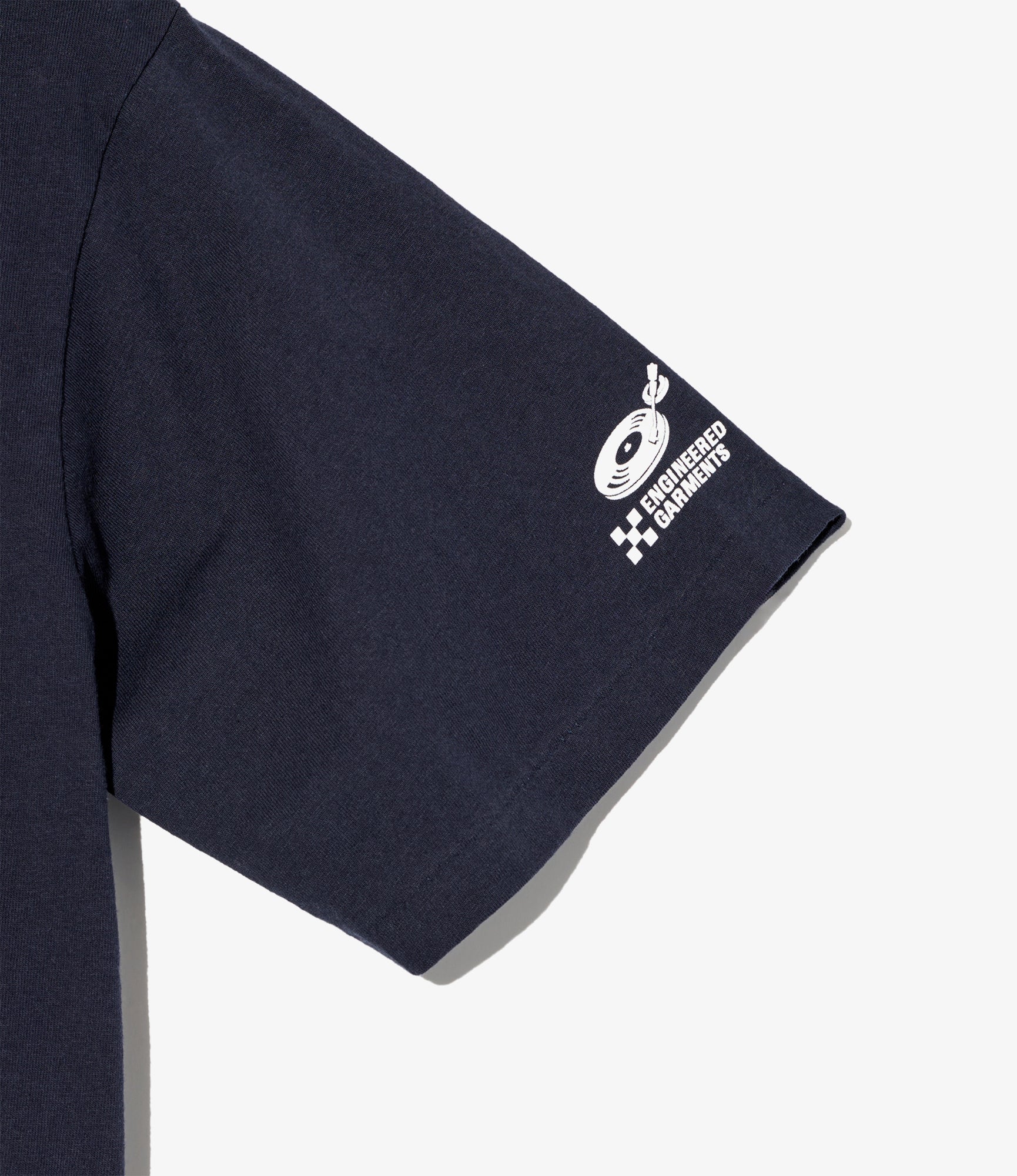 Cross Neck T–Shirt – Navy 'Flower' Print - Image 2