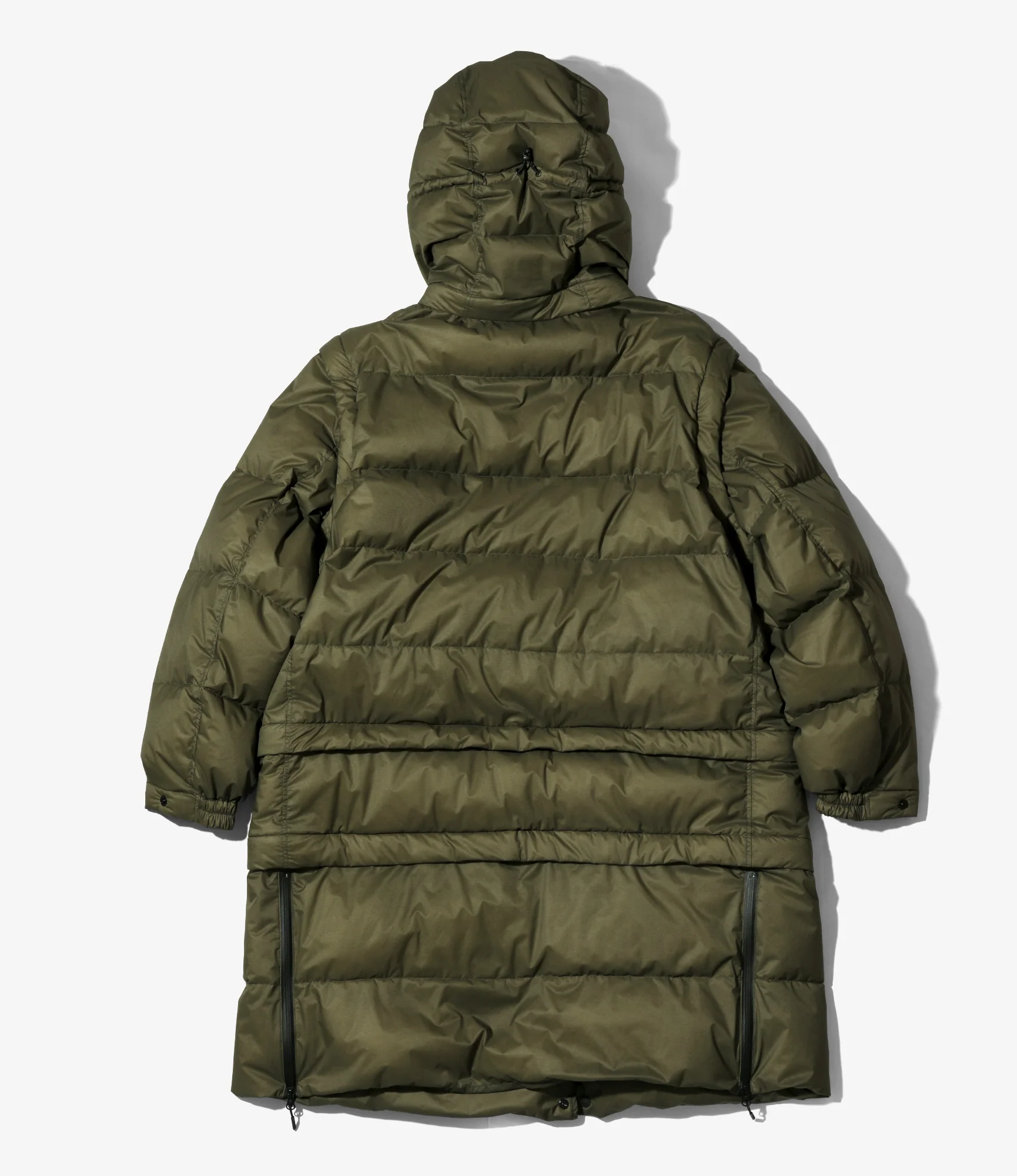 Detachable Down Coat – Khaki Nylon - Image 12