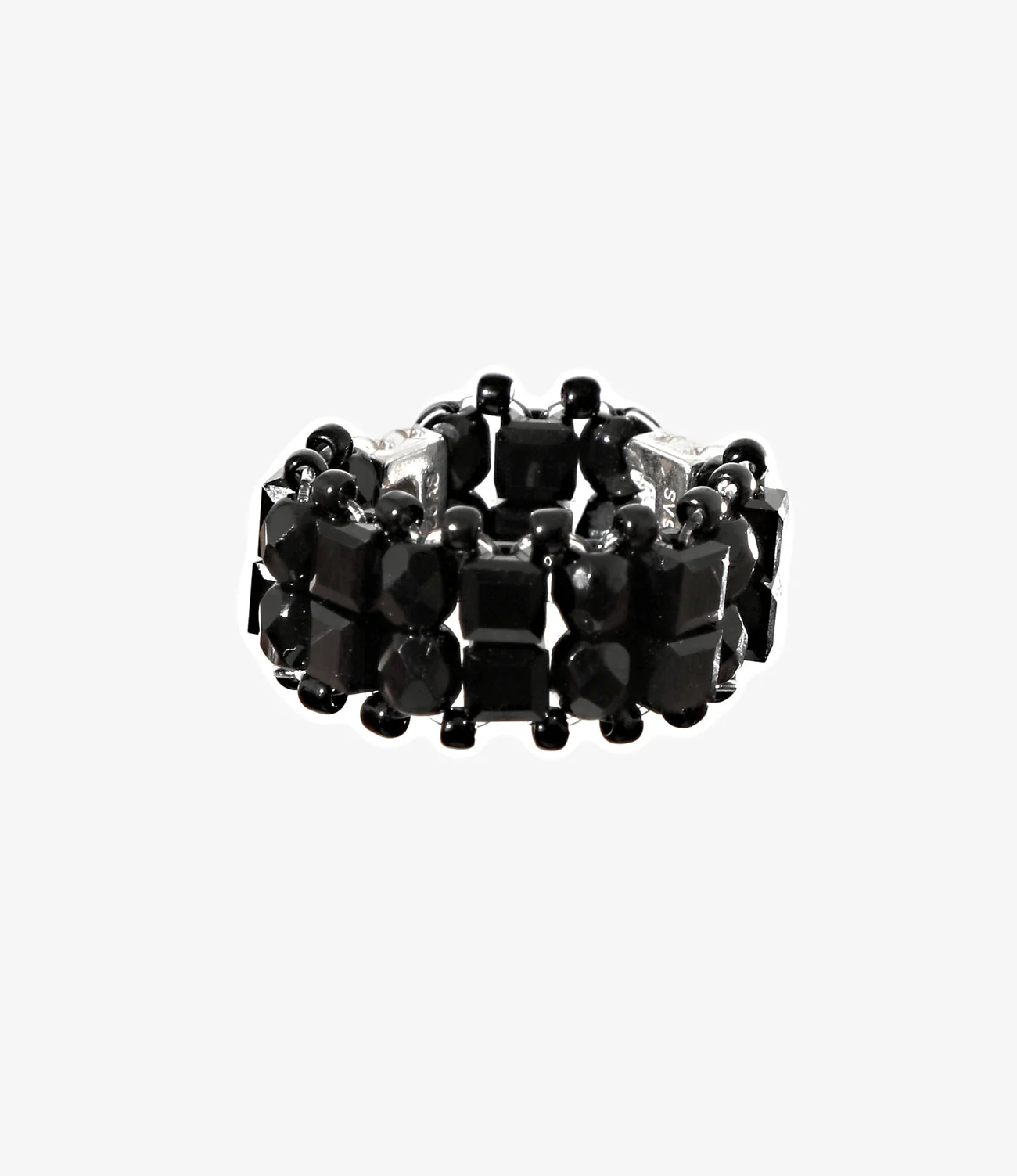 Double-Row Crystal Bead Ring - Image 2
