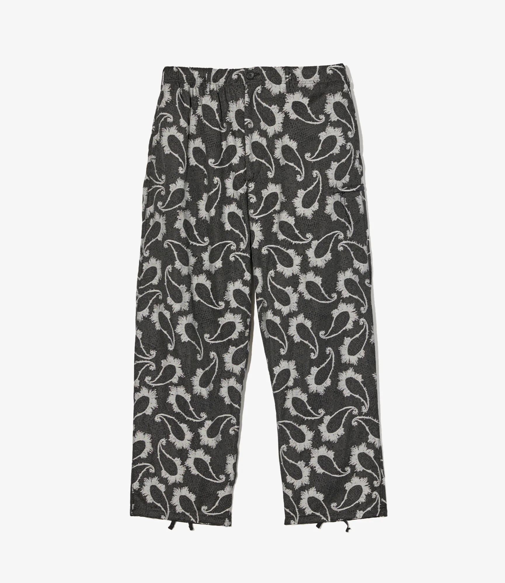 Drawstring Pant – Black Paisley Jacquard