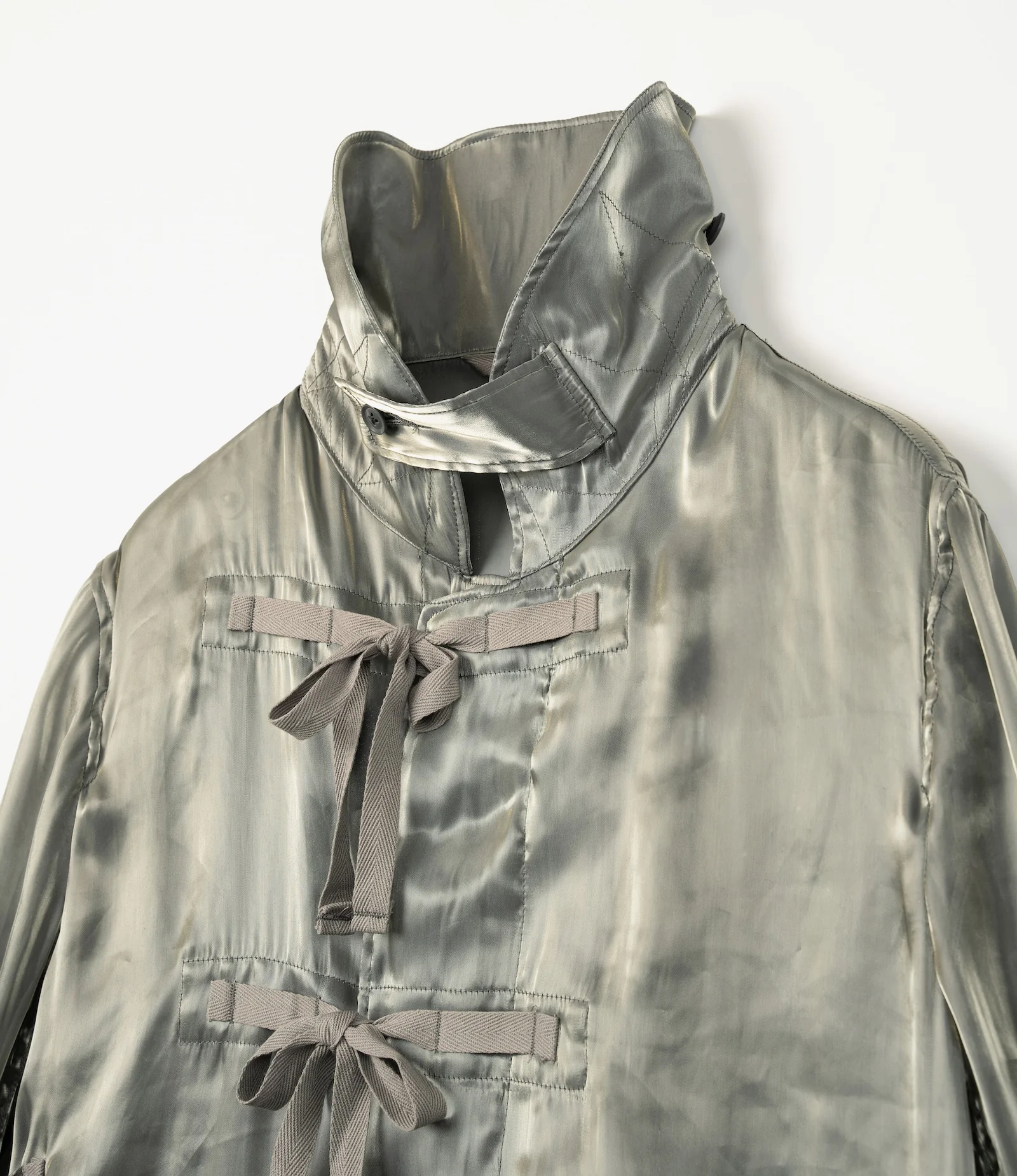 Duffle Dress – Grey Satin Weave - Image 4