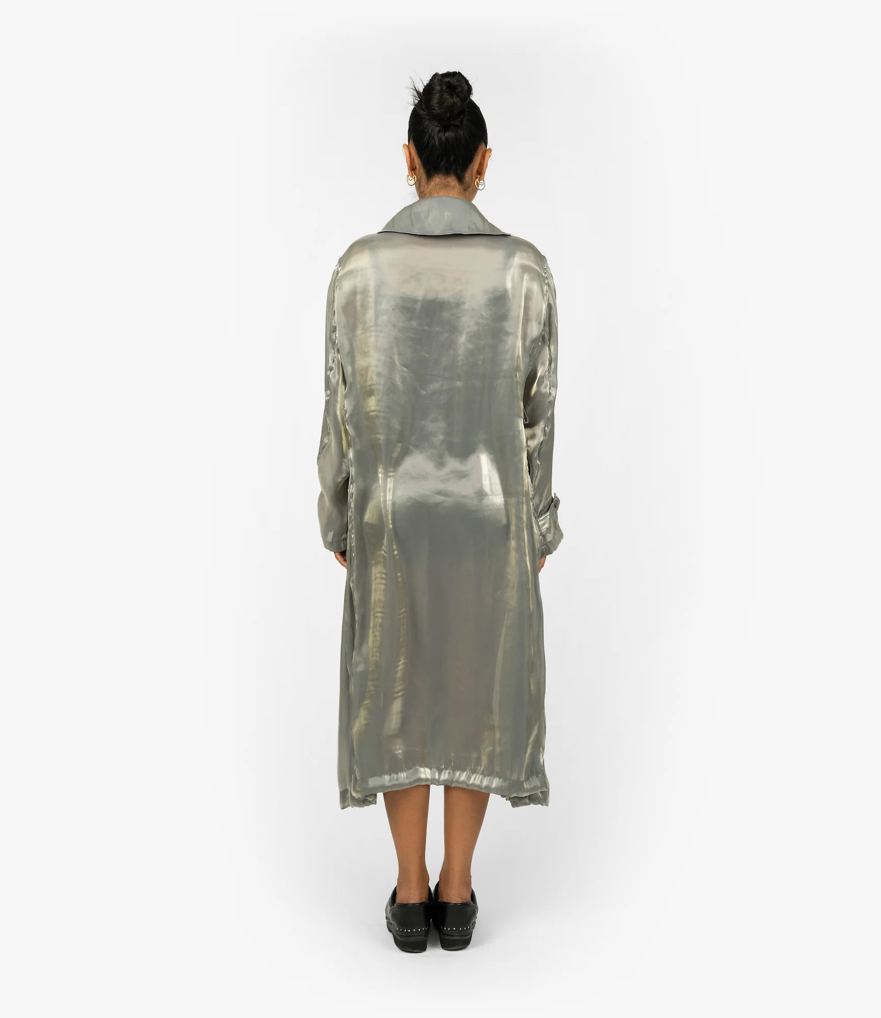 Duffle Dress – Grey Satin Weave - Image 6